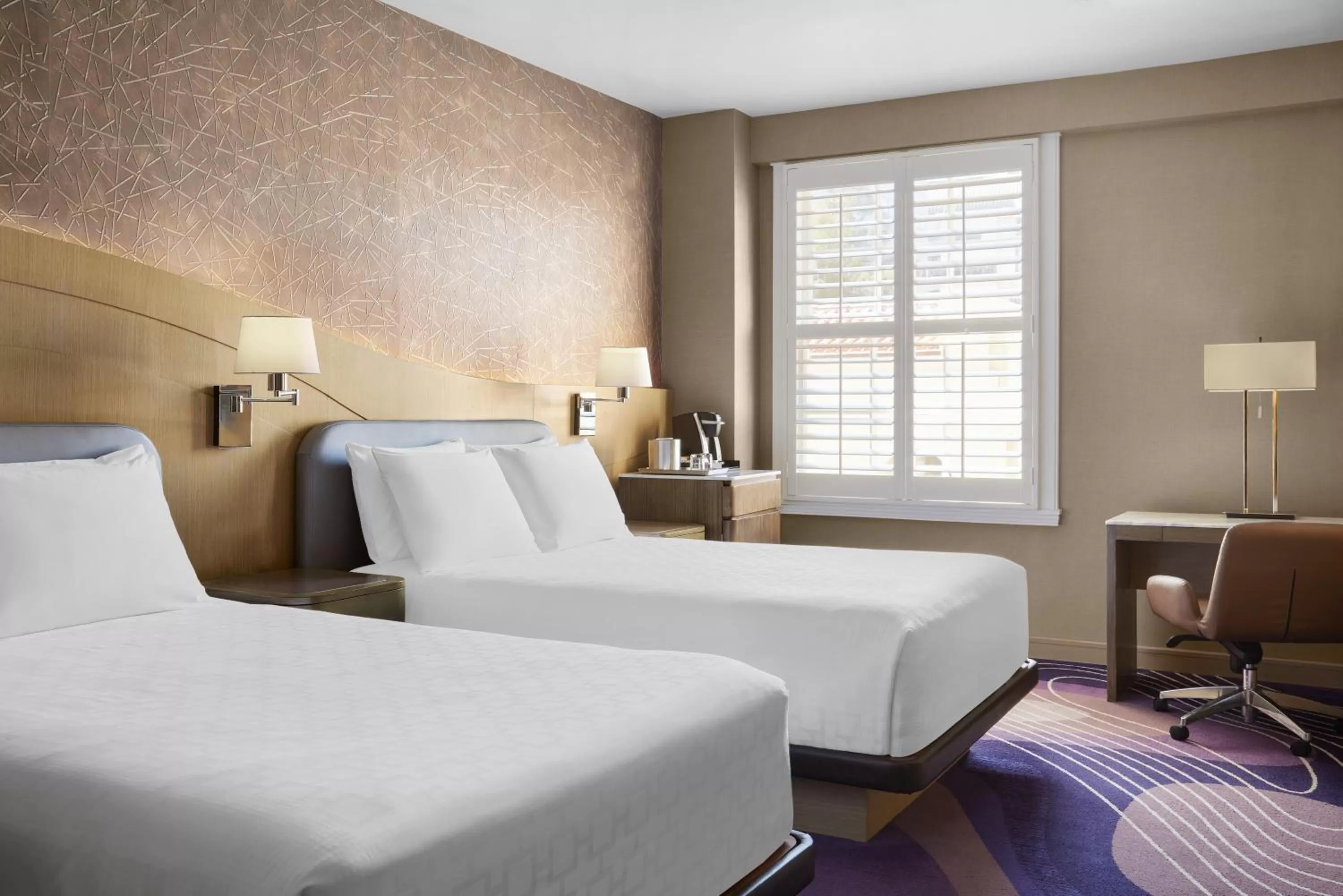 Hearing Accessible Classic Two Double Beds in Pasadena Hotel & Pool