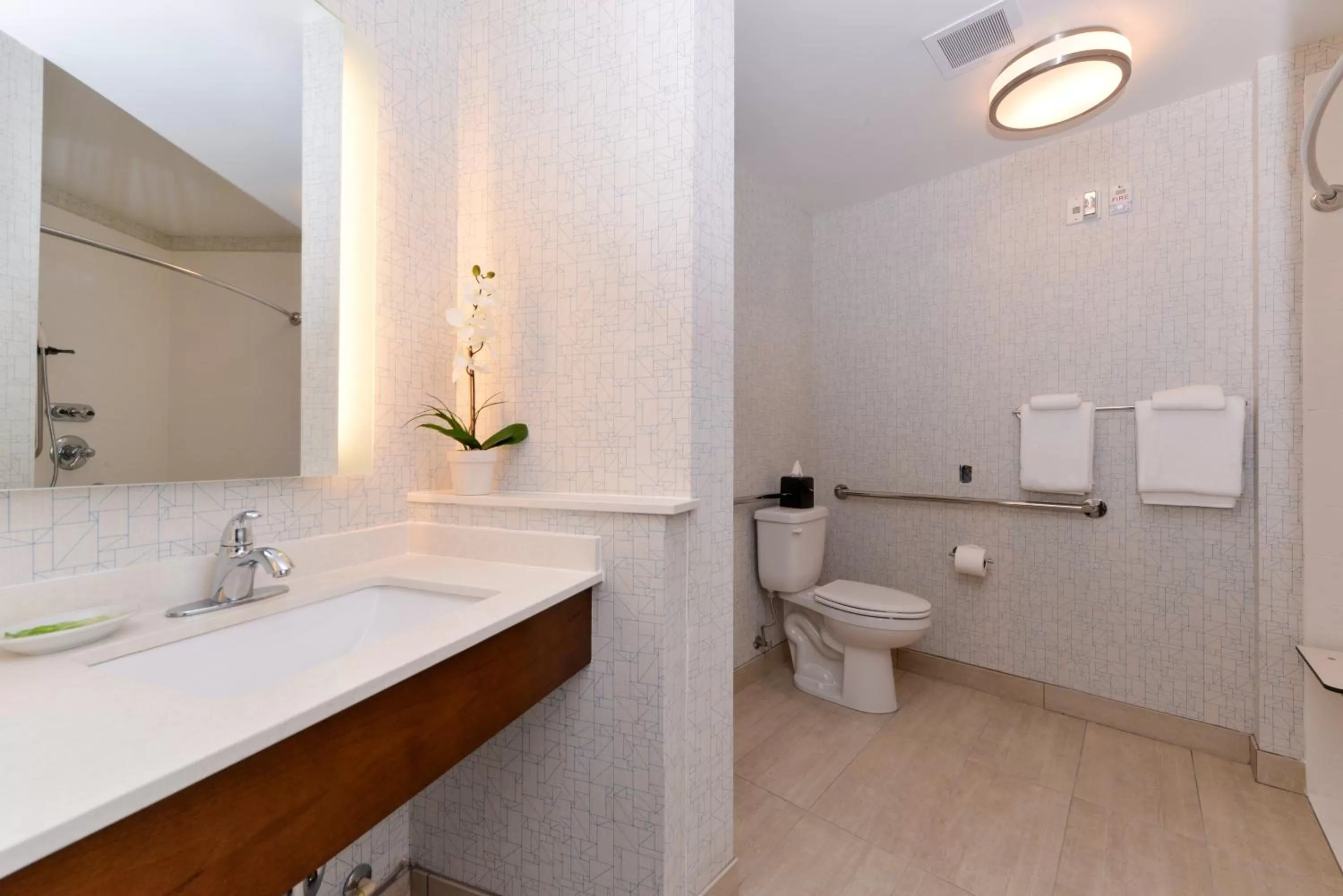 King Room - Hearing Accessible - Roll-in Shower in Holiday Inn Express & Suites Trinity by IHG