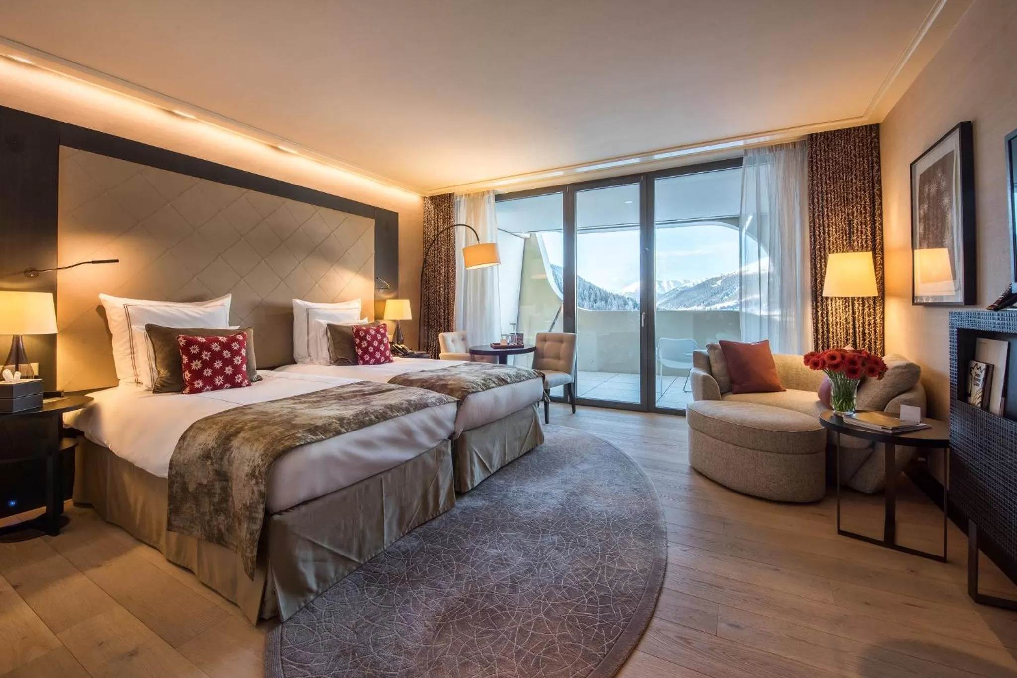 Premium Twin Room with Balcony  in AlpenGold Hotel Davos