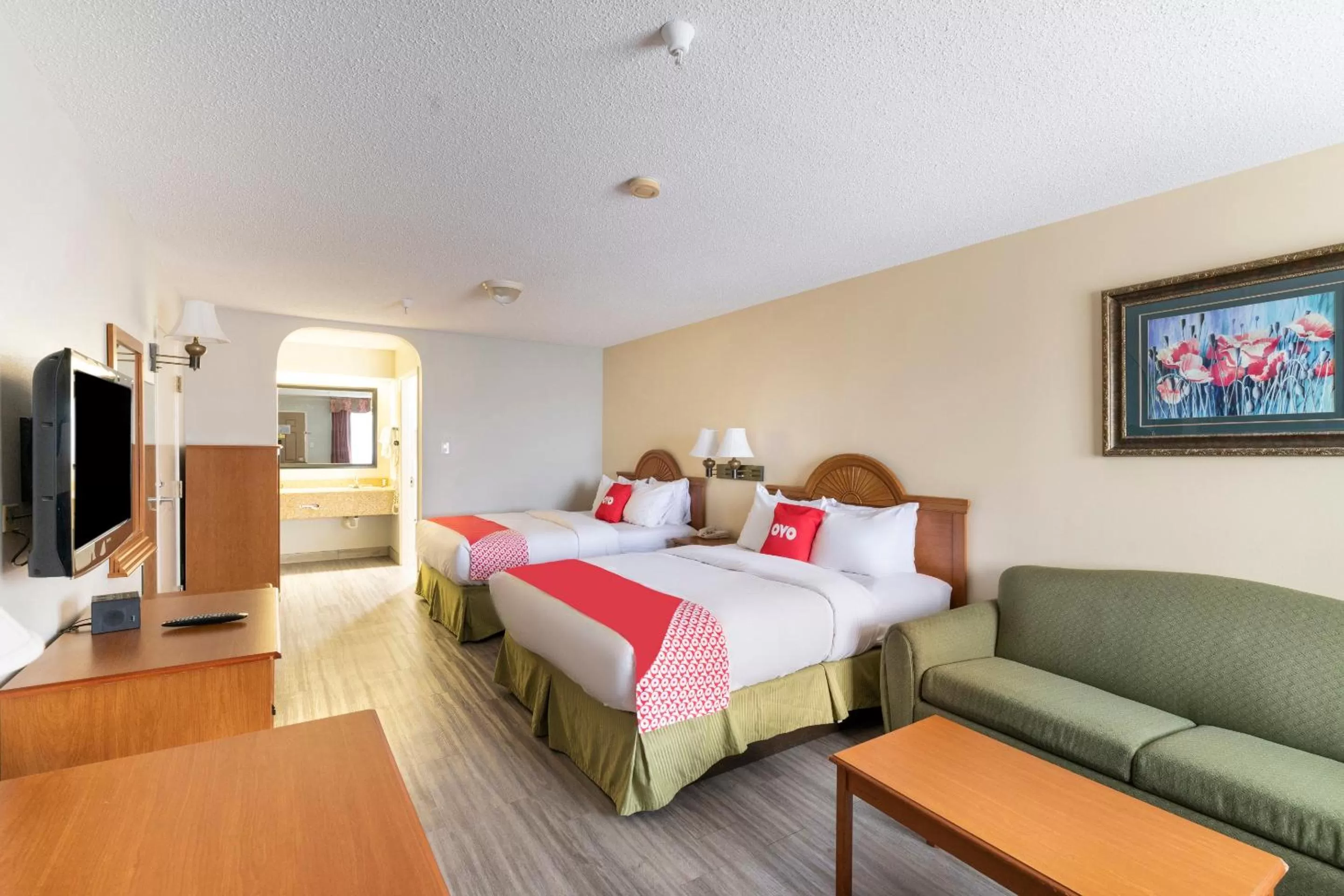 Queen Room with Two Queen Beds - Disability Access in Red Roof Inn Stafford, TX