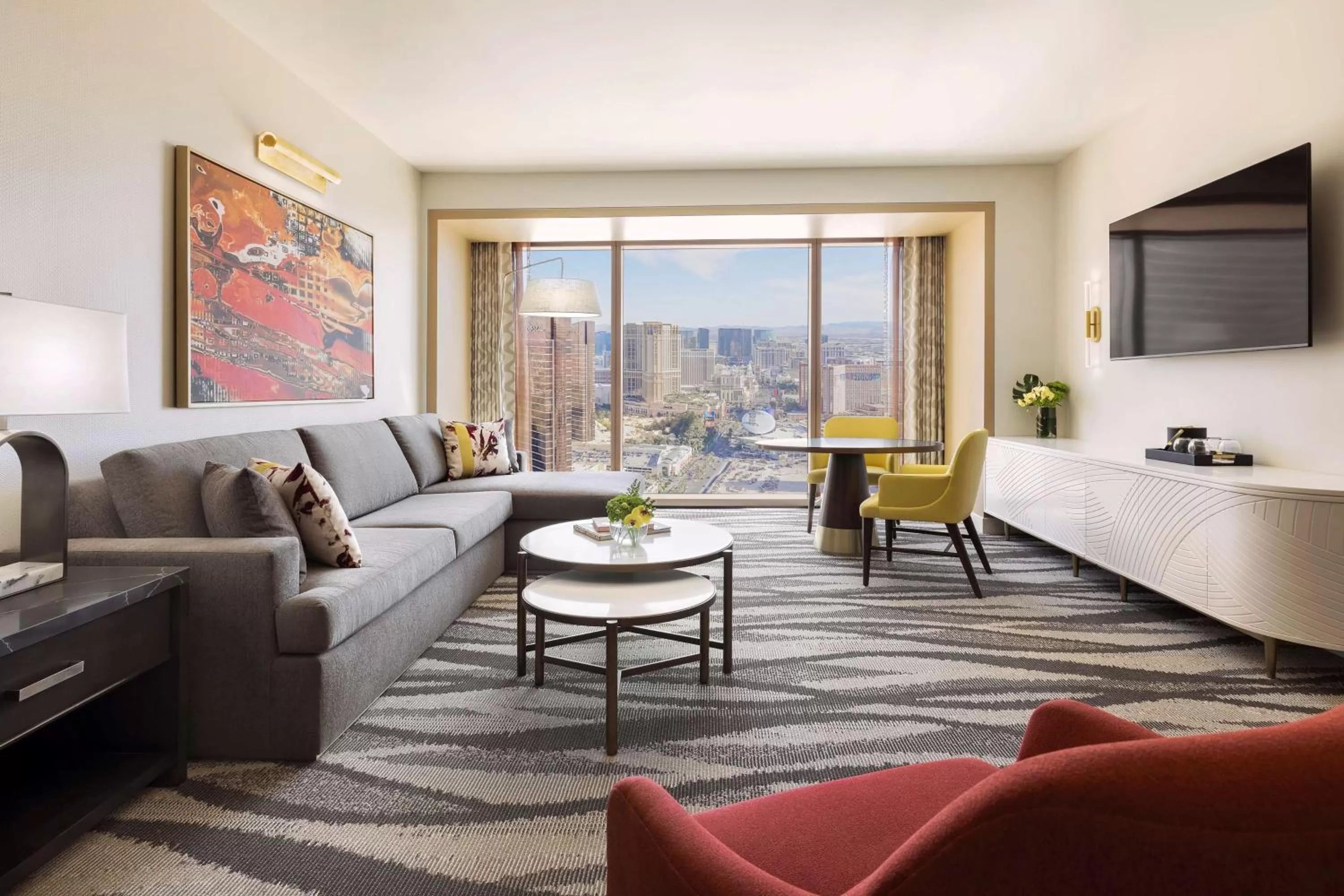One-Bedroom King Suite with Strip View in Conrad Las Vegas At Resorts World