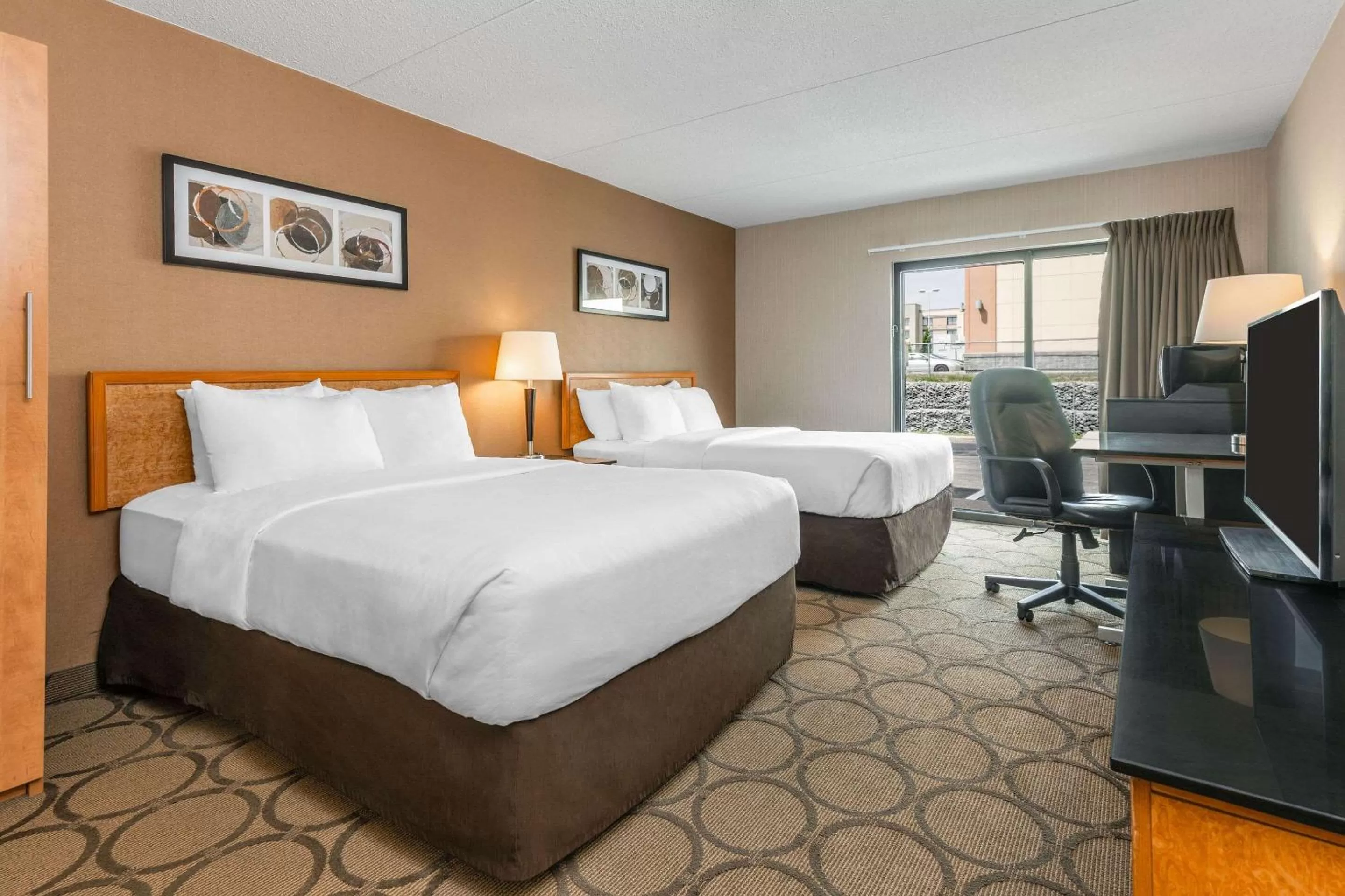 Standard Room with Two Double Beds - Parking Area View in Comfort Inn Corner Brook