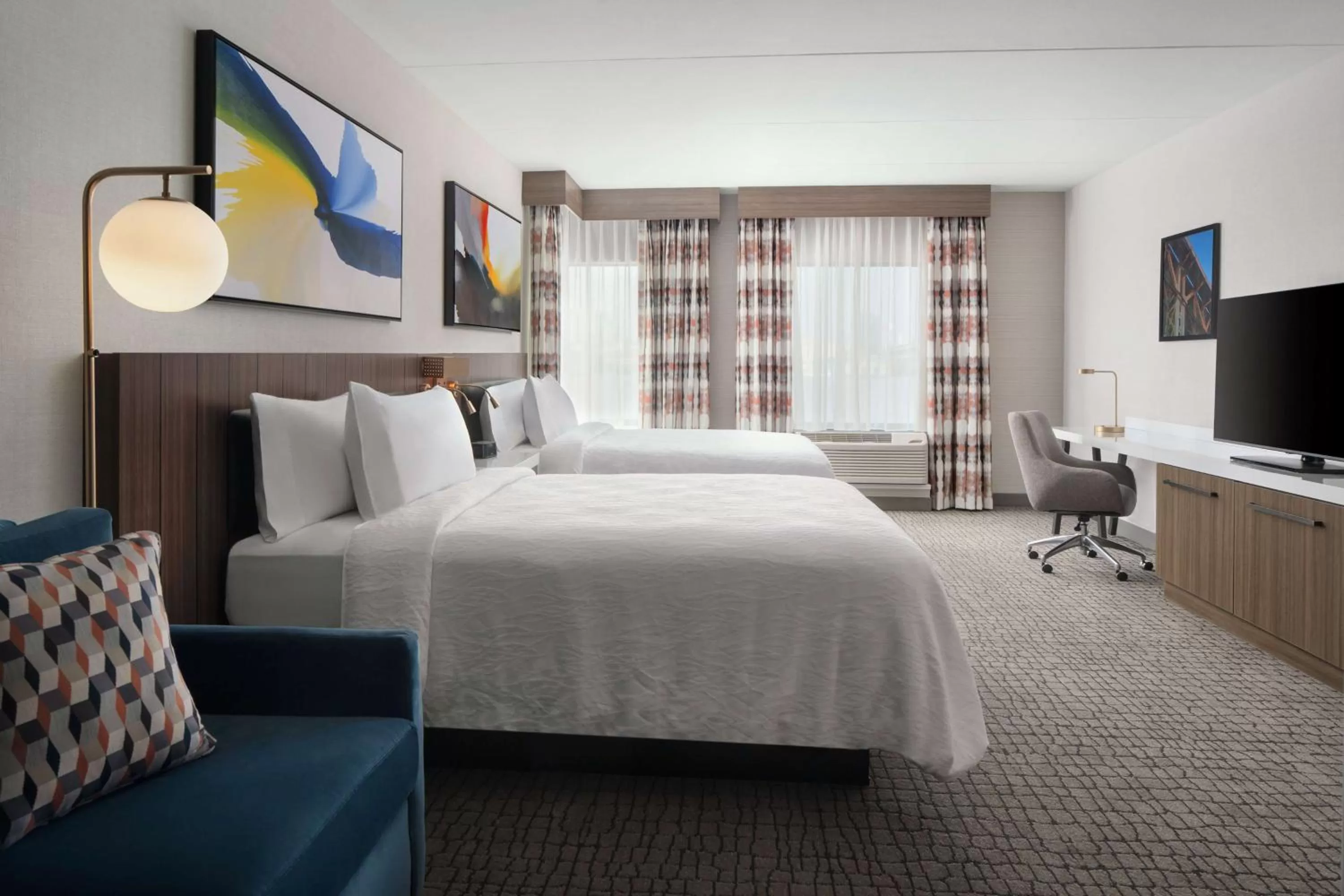Queen Room with Two Queen Beds and Kitchenette in Hilton Garden Inn Camden Waterfront Philadelphia