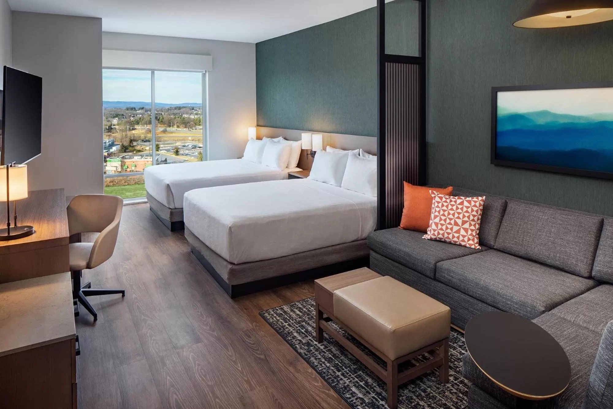 Queen Room with Two Queen Beds and Sofa Bed - Mountain View in Hyatt Place Harrisonburg