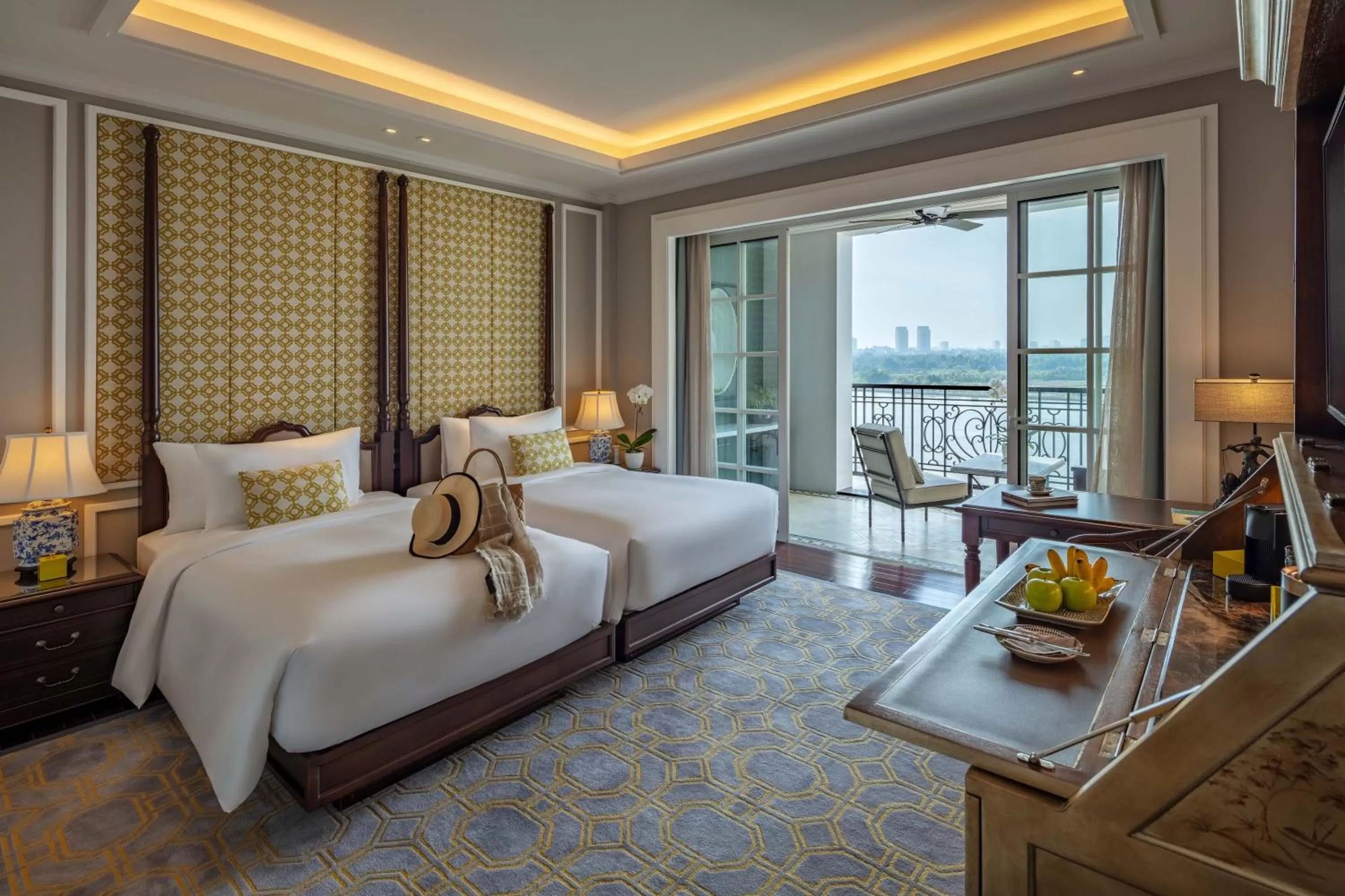 Deluxe Twin Room with River View in Mia Saigon – Luxury Boutique Hotel