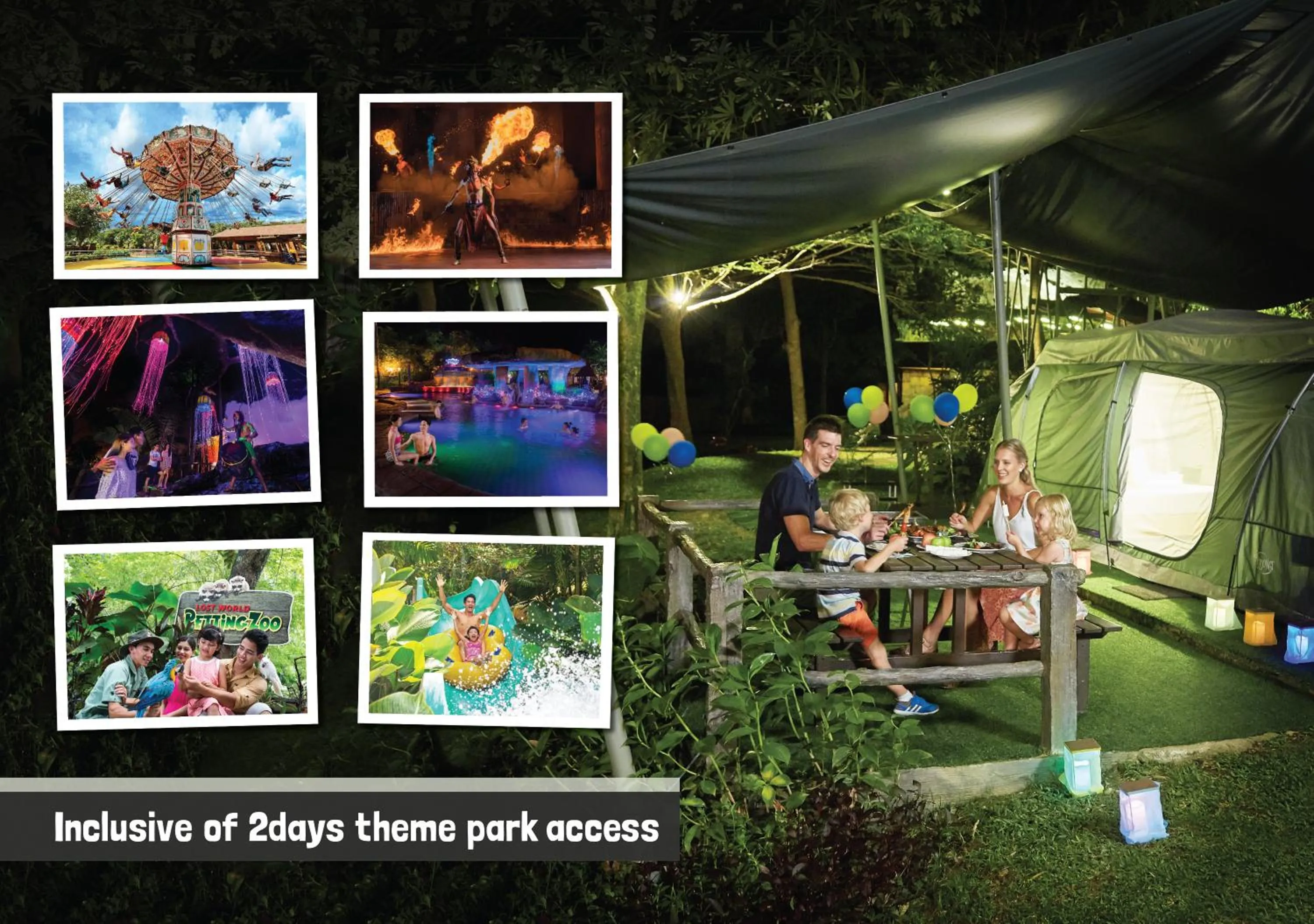 Outdoor Glamping at Theme Park - 2 Adult (Theme Park closed every Tuesday) in Sunway Lost World Hotel