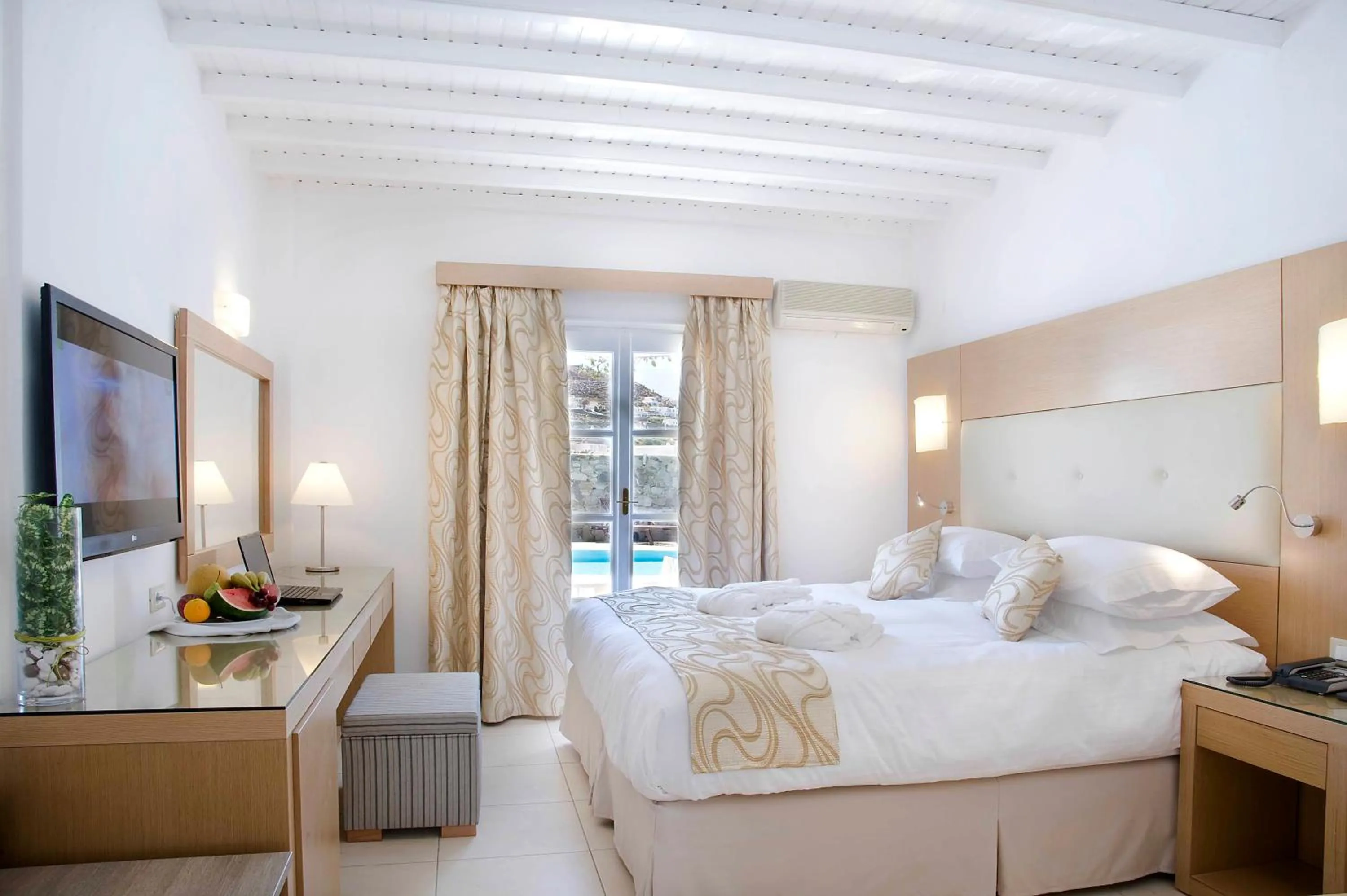Superior Double or Twin Room with Pool View in Dionysos Luxury Hotel Mykonos