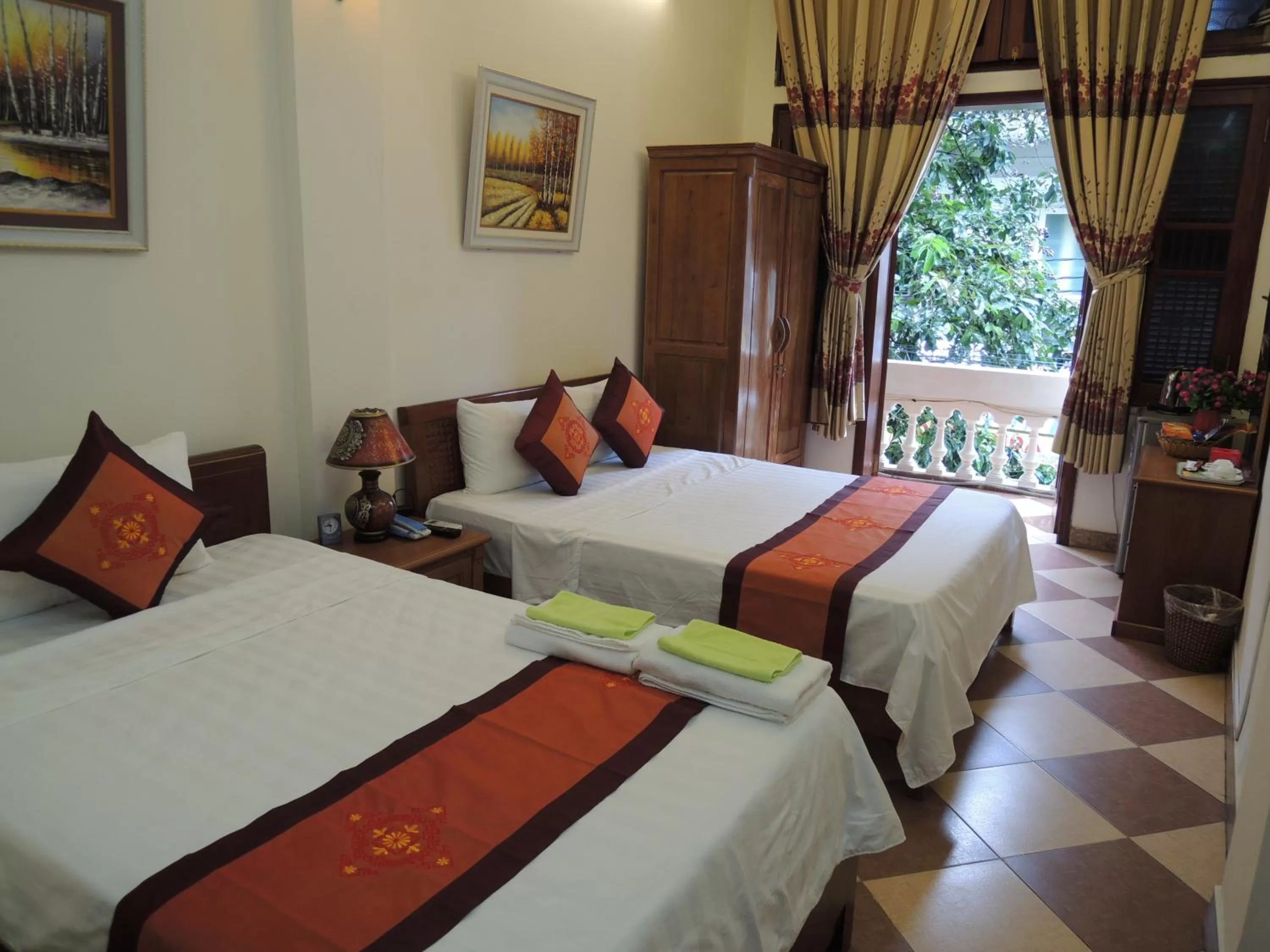 Quadruple Room with Balcony in Hanoi Ecogreen Hostel