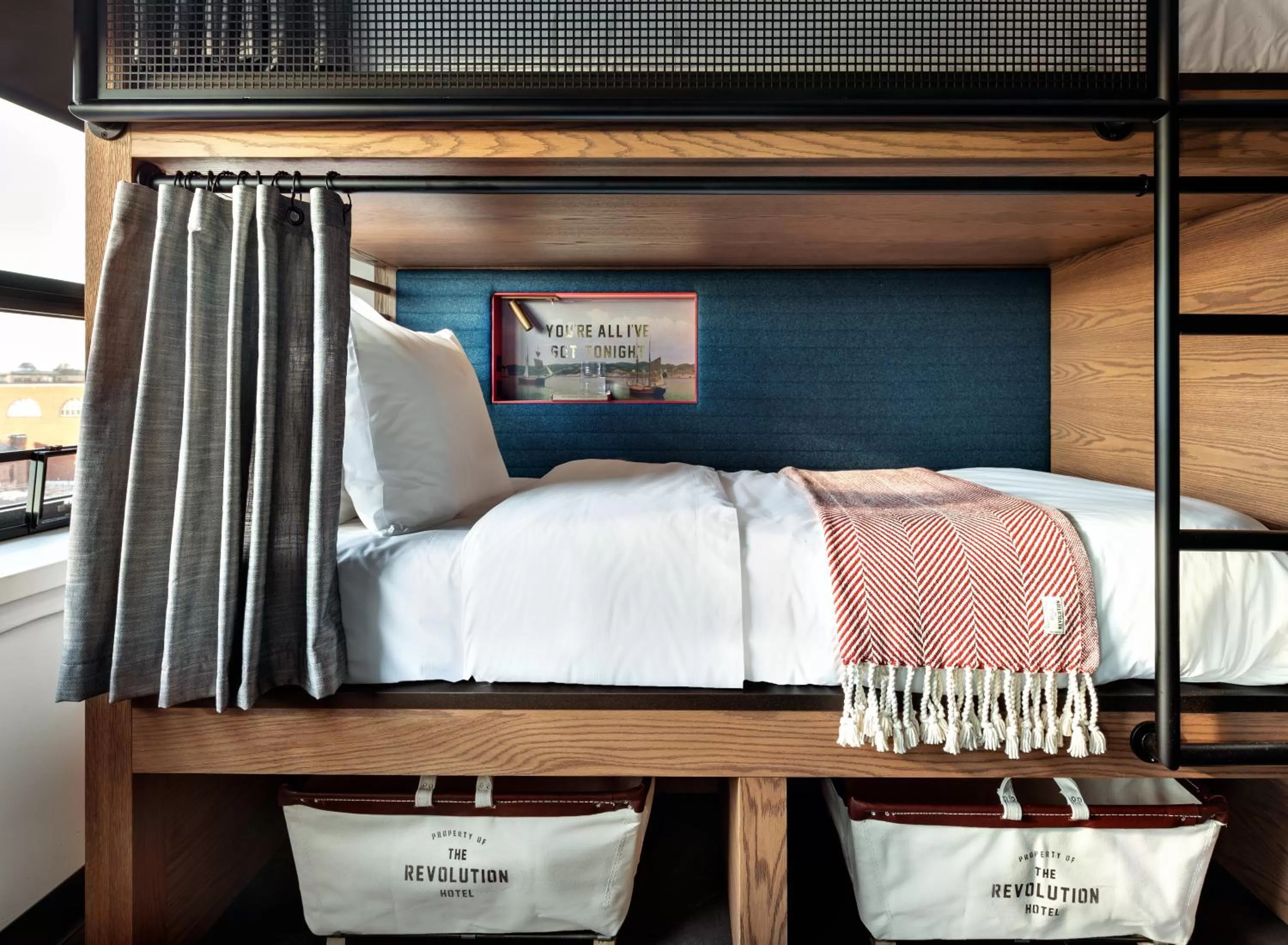 Quad Room Bathroom Down the Hall in The Revolution Hotel