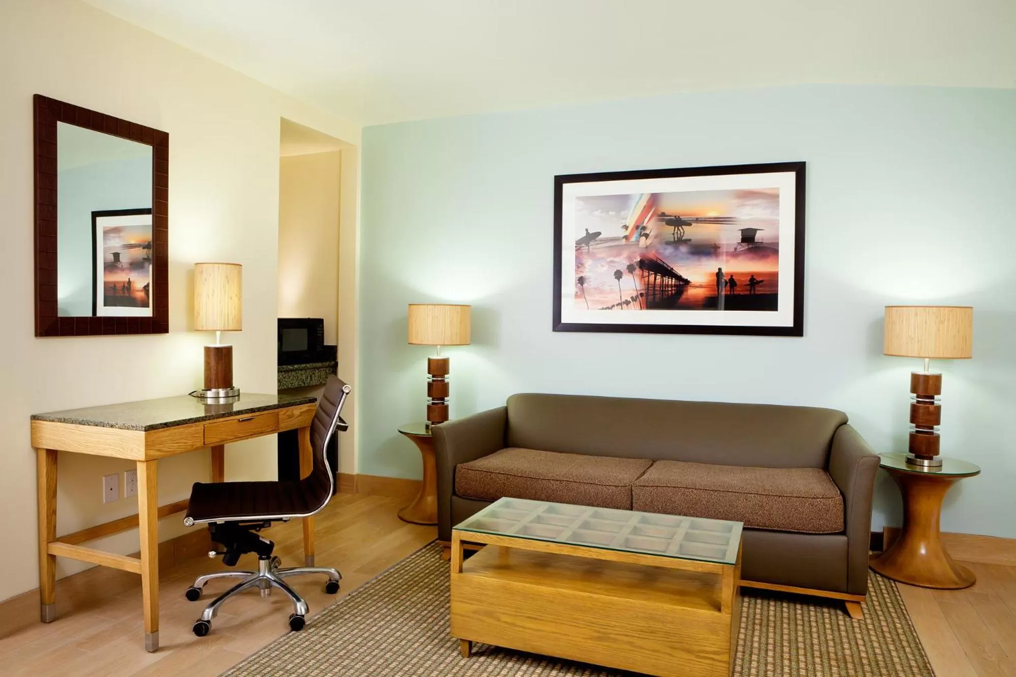 Queen Suite with Sofa Bed in PB Surf Beachside Inn