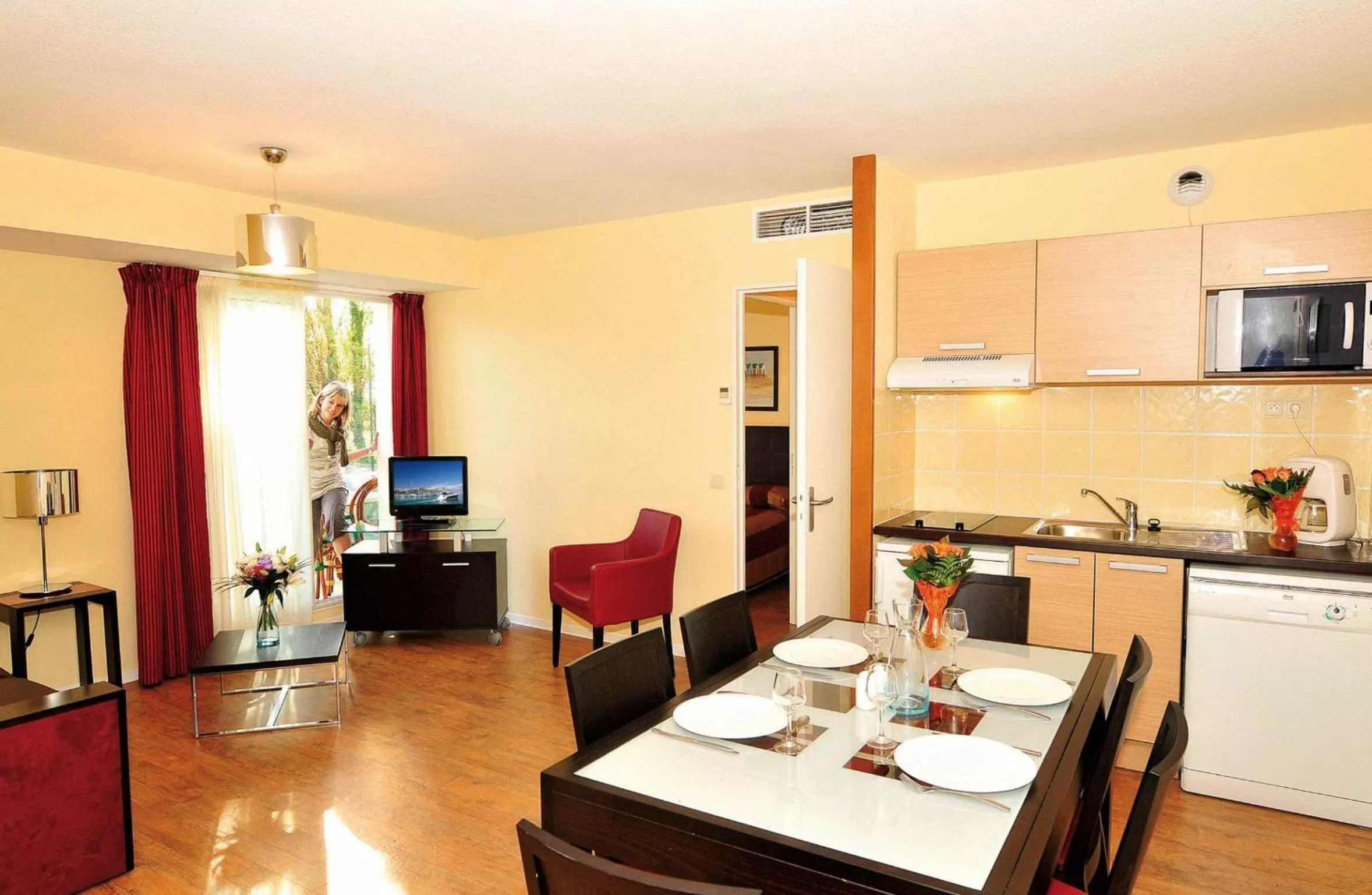 Living room in Appart'hôtel Odalys City - Antibes Olympe