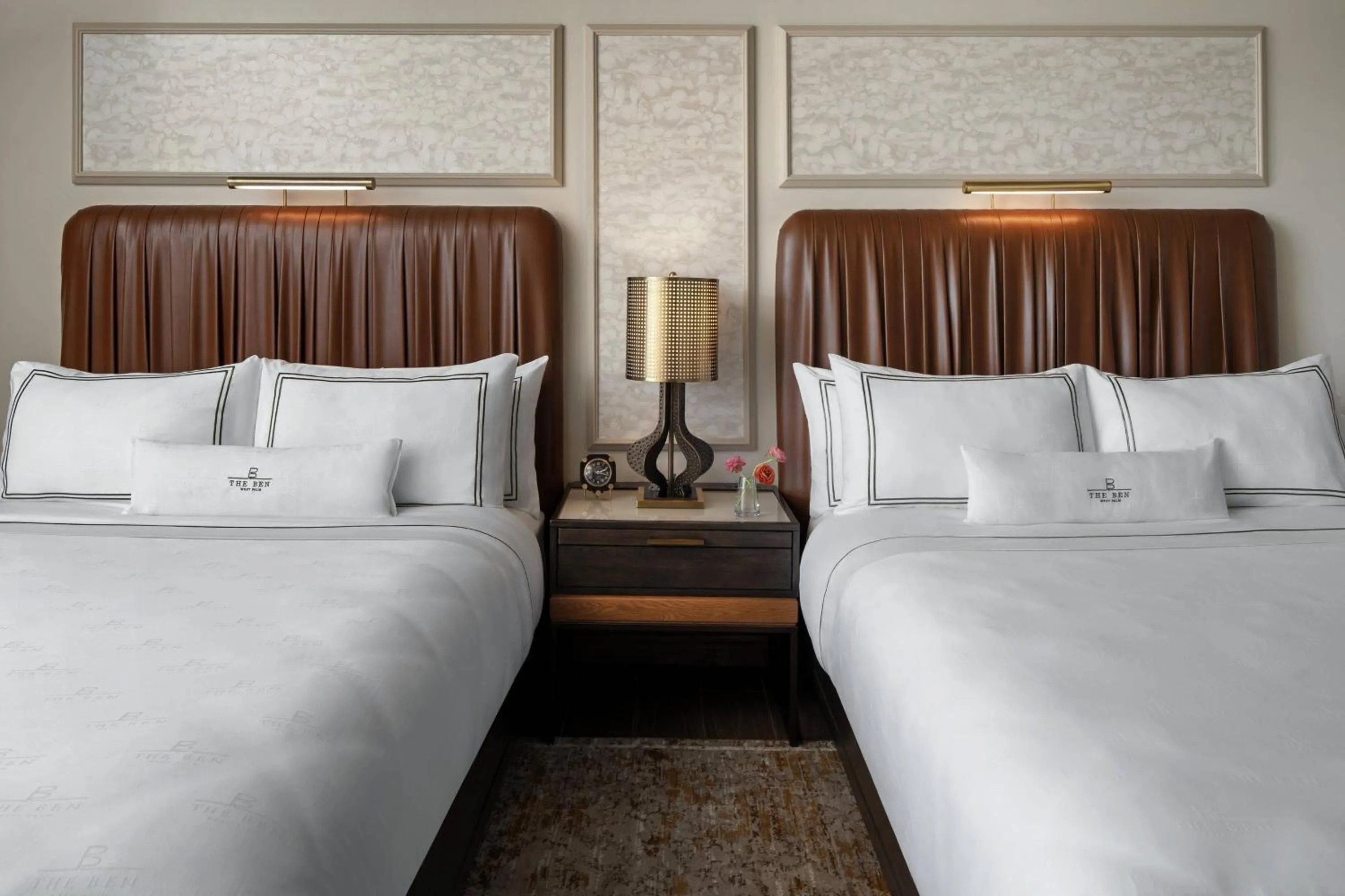 Interior Queen Room with Two Queen Beds - Hearing Accessible in The Ben, Autograph Collection