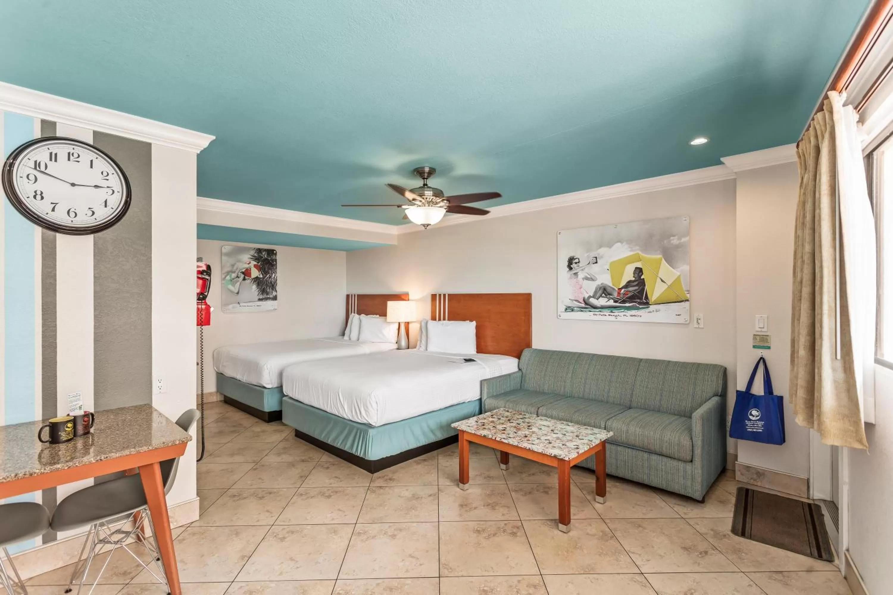 Deluxe Efficiency Suite: 2 Queen Beds and 1 Sleeper Sofa in Plaza Beach Hotel - Beachfront Resort