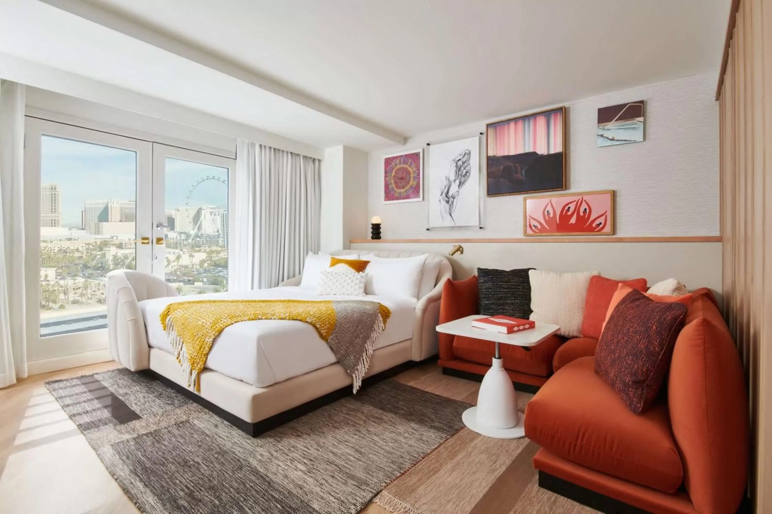 King Resort Chamber with Strip View - Hearing Accessible in Virgin Hotels Las Vegas, Curio Collection by Hilton