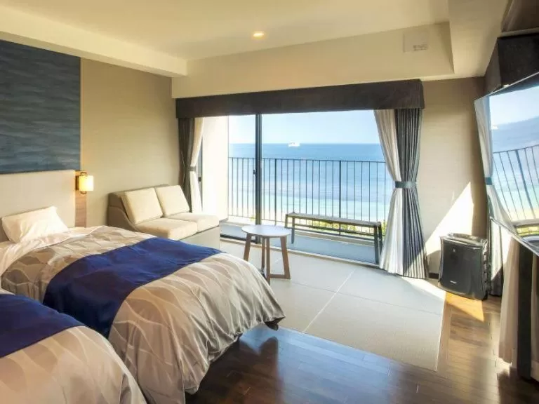Superior Twin Room with Sea View in REX HOTEL Beppu