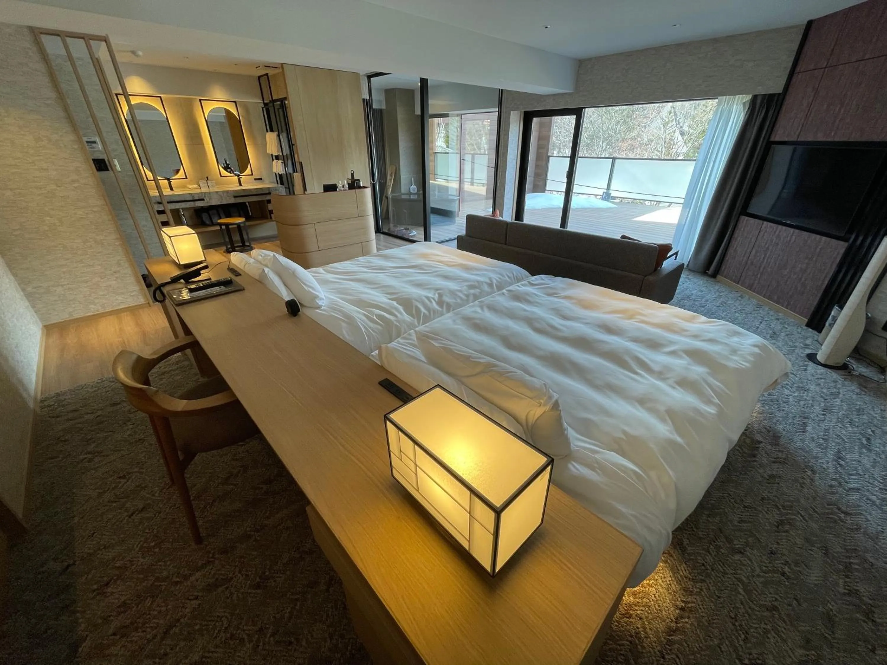 Deluxe Twin Room Mountain View with Private bath room-Non-Smorking in Kusatsu Now Resort Hotel