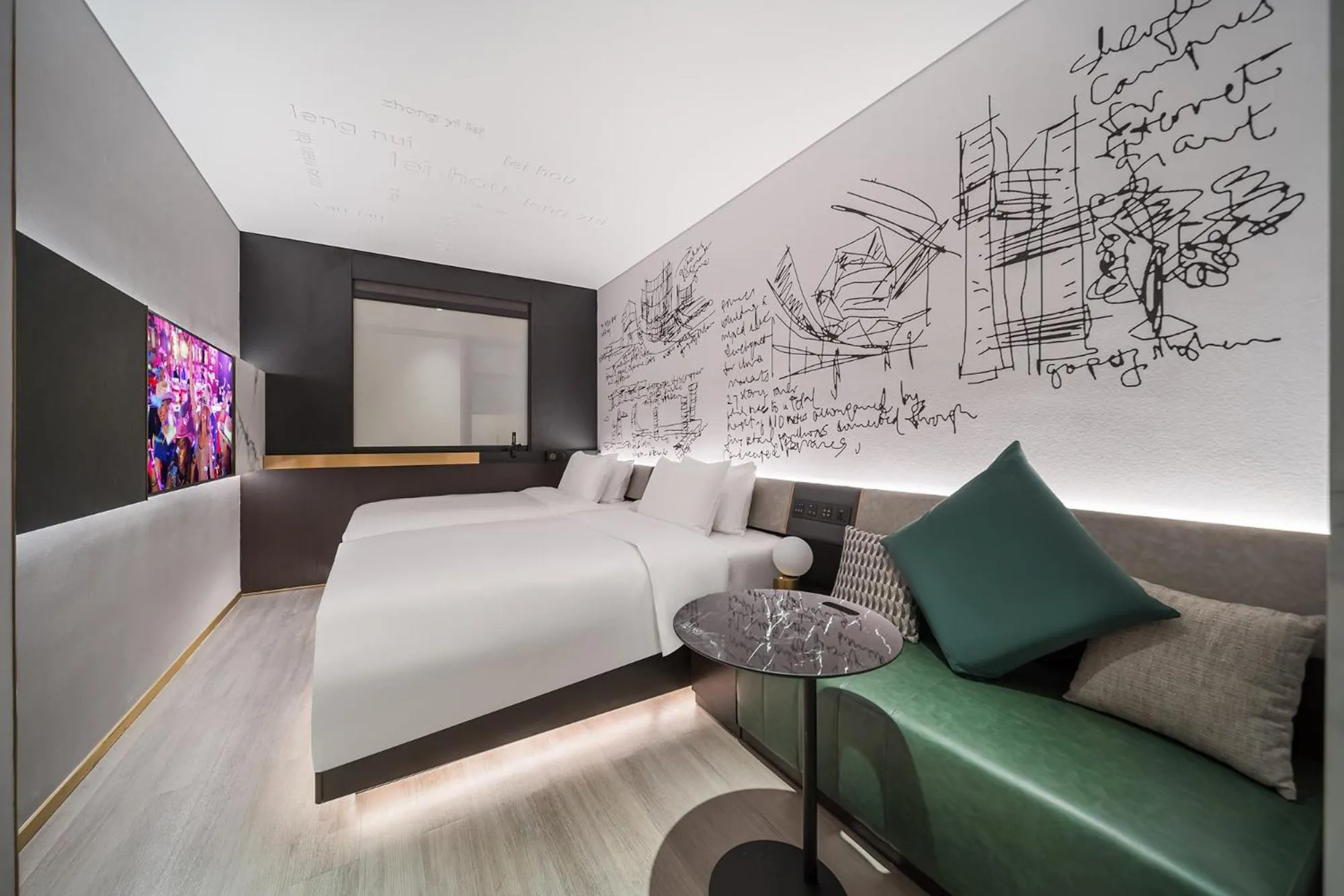 Deluxe Twin Room in CitiGO Hotel Shenzhen Shekou Cruise Center Seaview Near Taizi Bay K11