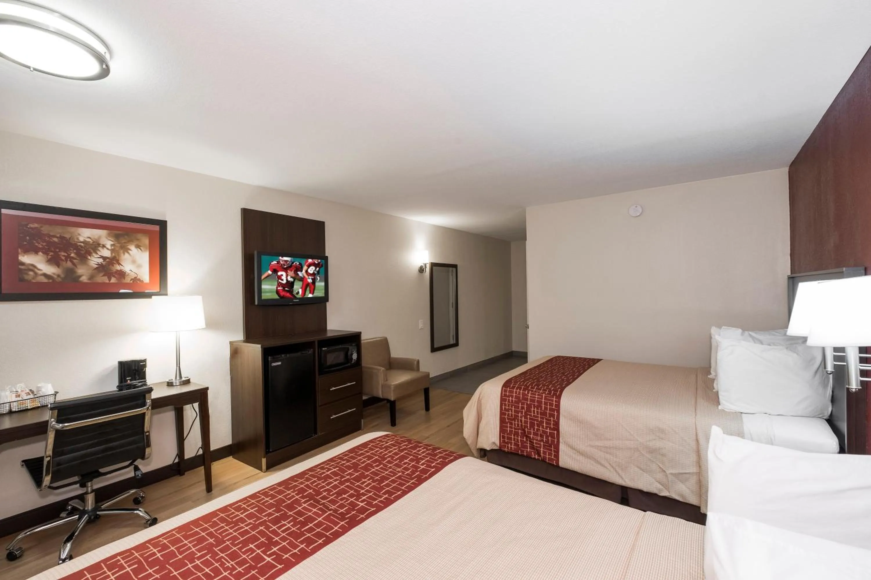 Deluxe Room with Two Queen Beds Disability Access Roll-In Shower Smoke Free in Red Roof Inn PLUS+ Poughkeepsie