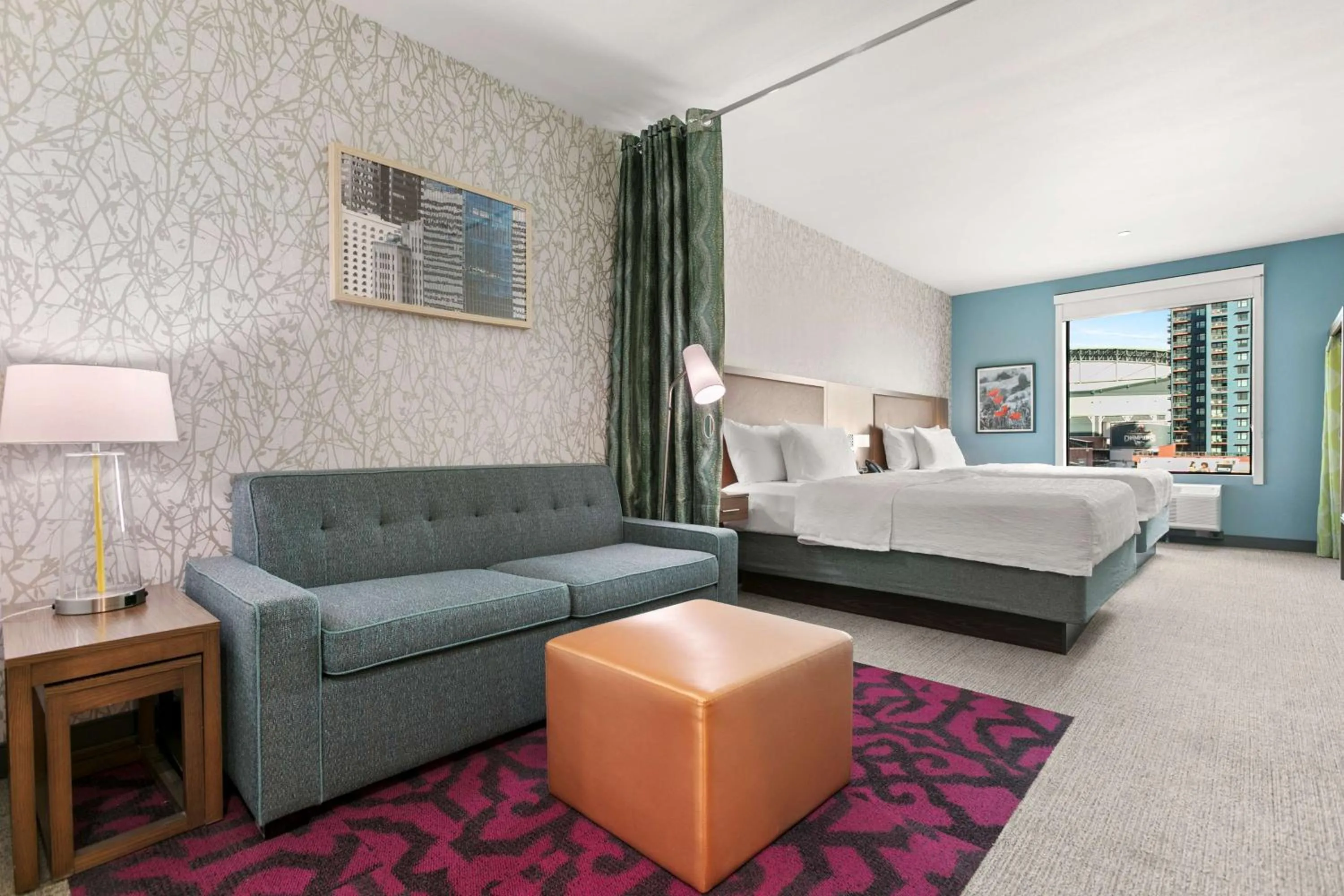 Queen Studio with Two Queen Beds and Bath Tub - Mobility Accessible in Home2 Suites By Hilton Phoenix Downtown