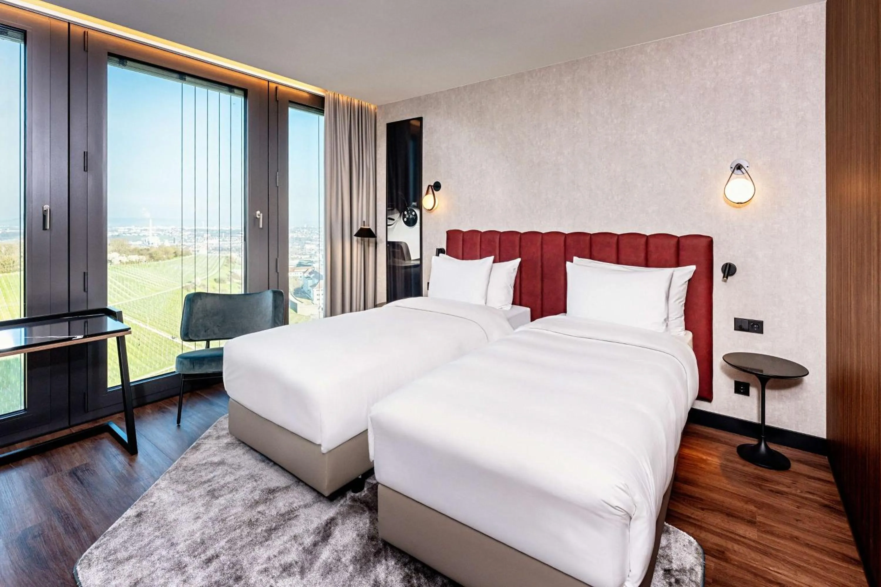 Standard Room with Vineyard View in Radisson Blu Hotel at Porsche Design Tower Stuttgart