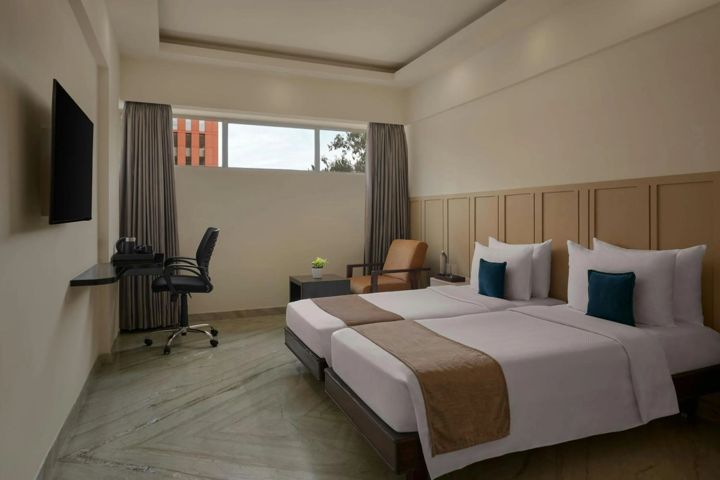 Winter Green Twin Room with City View - single occupancy in The Fern Residency Bengaluru, Yeshwanthpur, Series by Marriott