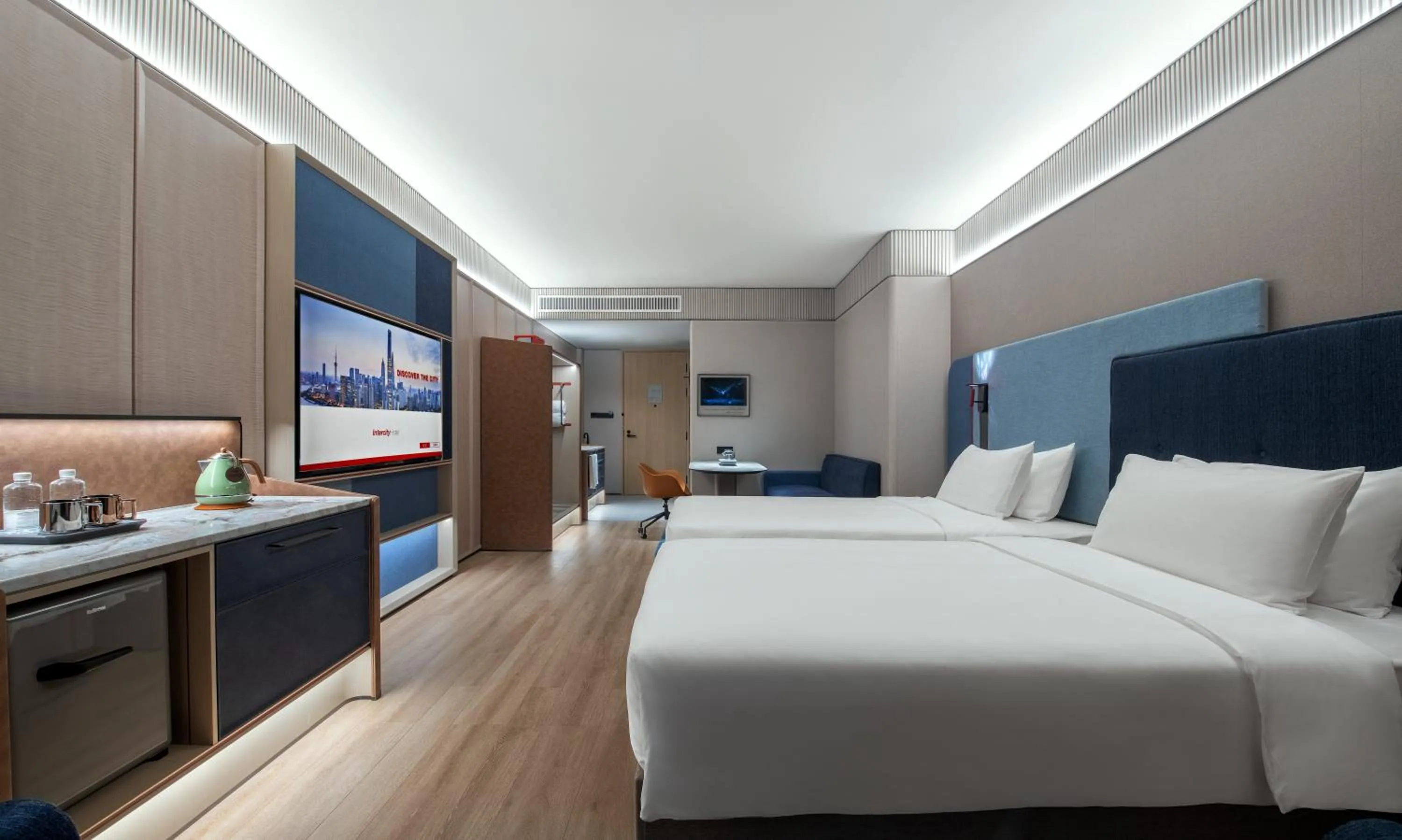 Twin Room in Intercity Shenzhen Futian Huanggang with Free Mini Bar