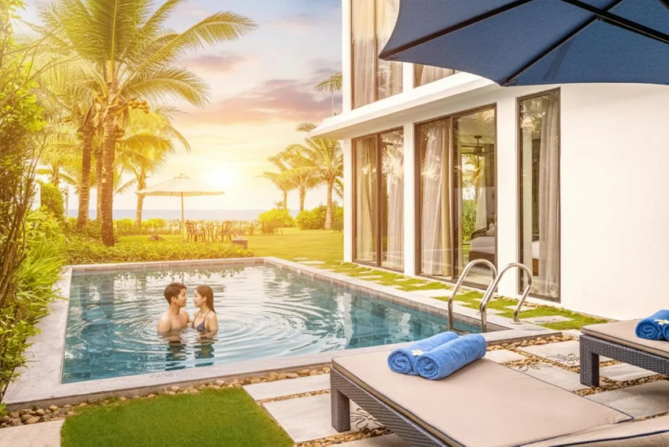 Three-Bedroom Villa with Garden View in Hoi An Royal Beachfront Villas