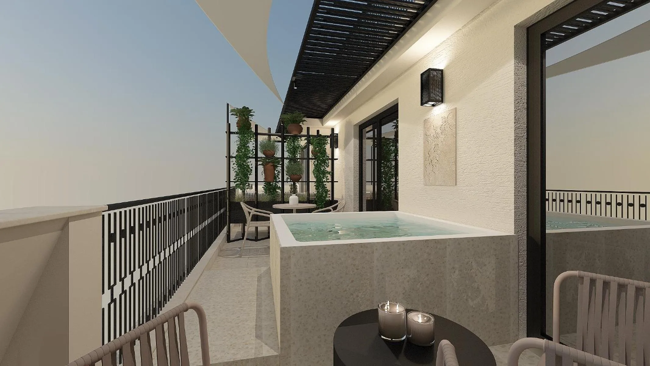 Maison Suite with Balcony & Hot tub in Esse Athens