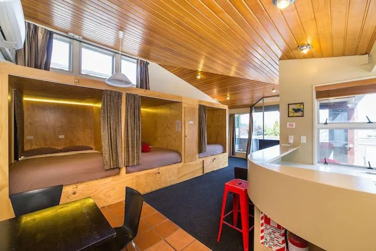 4 Bed Mixed Pod with kitchenette and Deck -  Queen Pod in Tahuna Pod Hostel