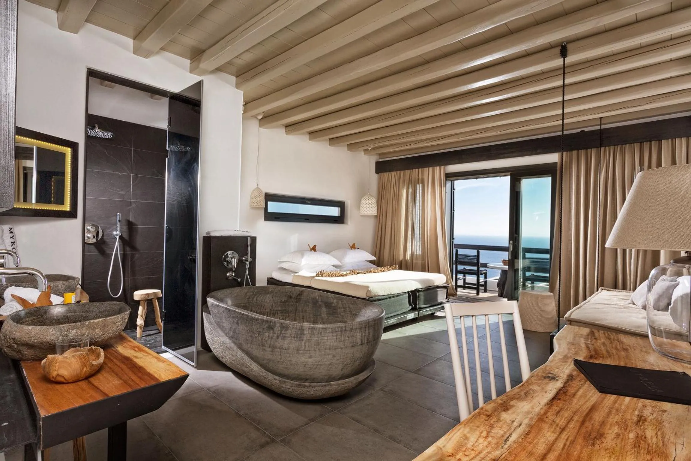 Majestic Retreat Suite with Sea View in Myconian Utopia Relais & Chateaux