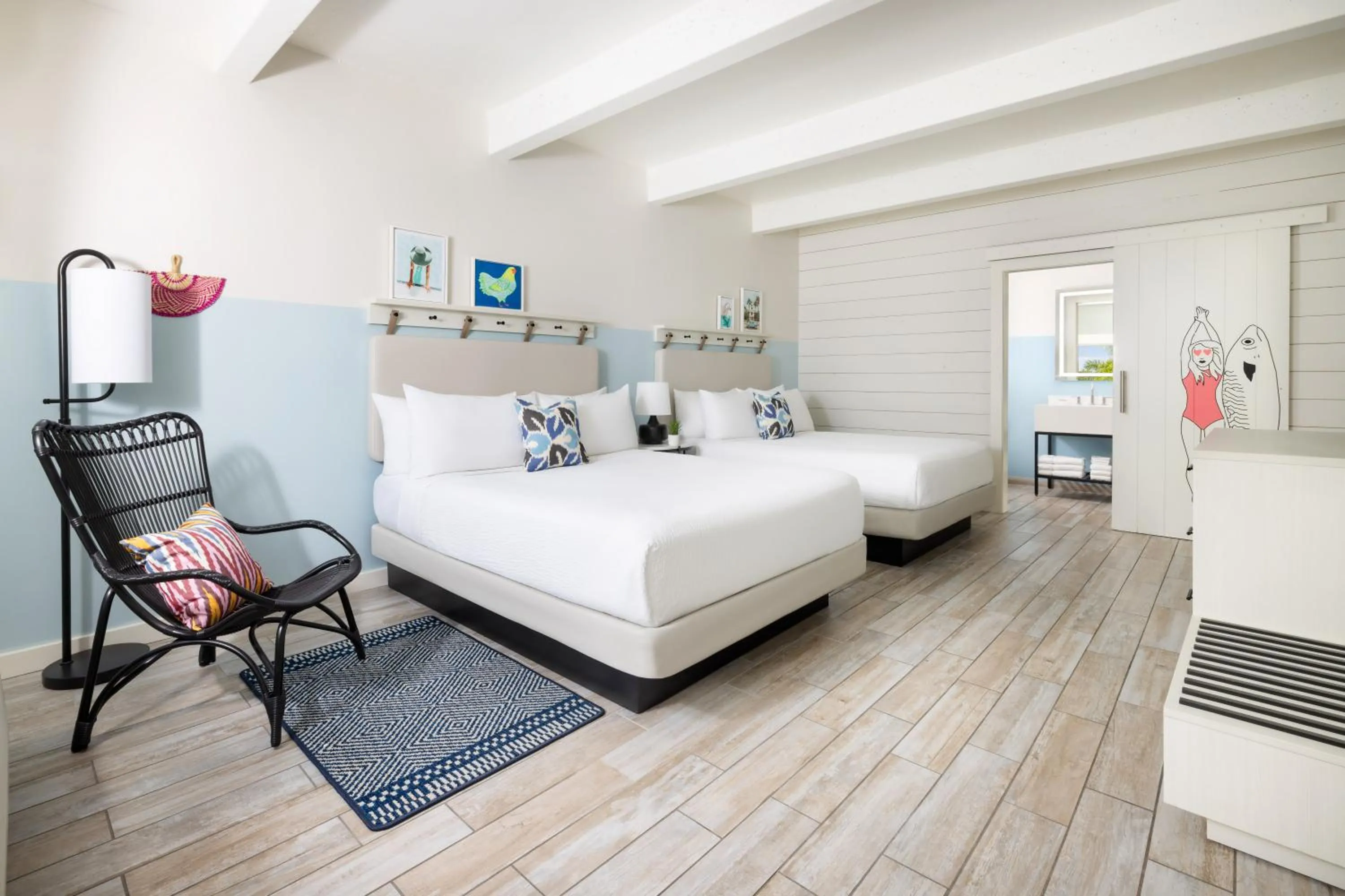 Ocean View Two Queen Beds in Blue Flamingo Resort Key West