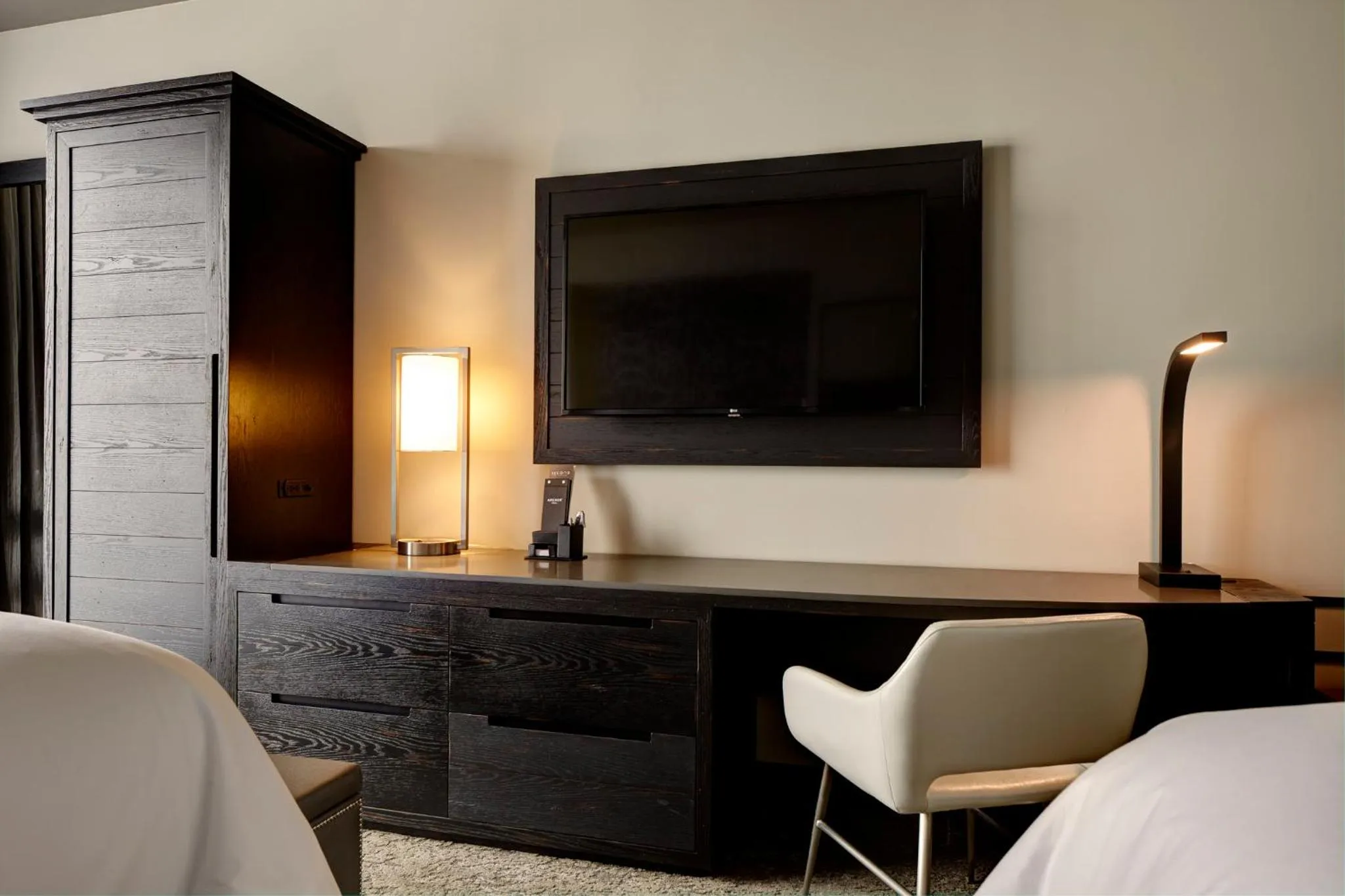 Double Queen Mobility- and Hearing-Accessible Guest Room With Roll-in Shower in Archer Hotel Austin