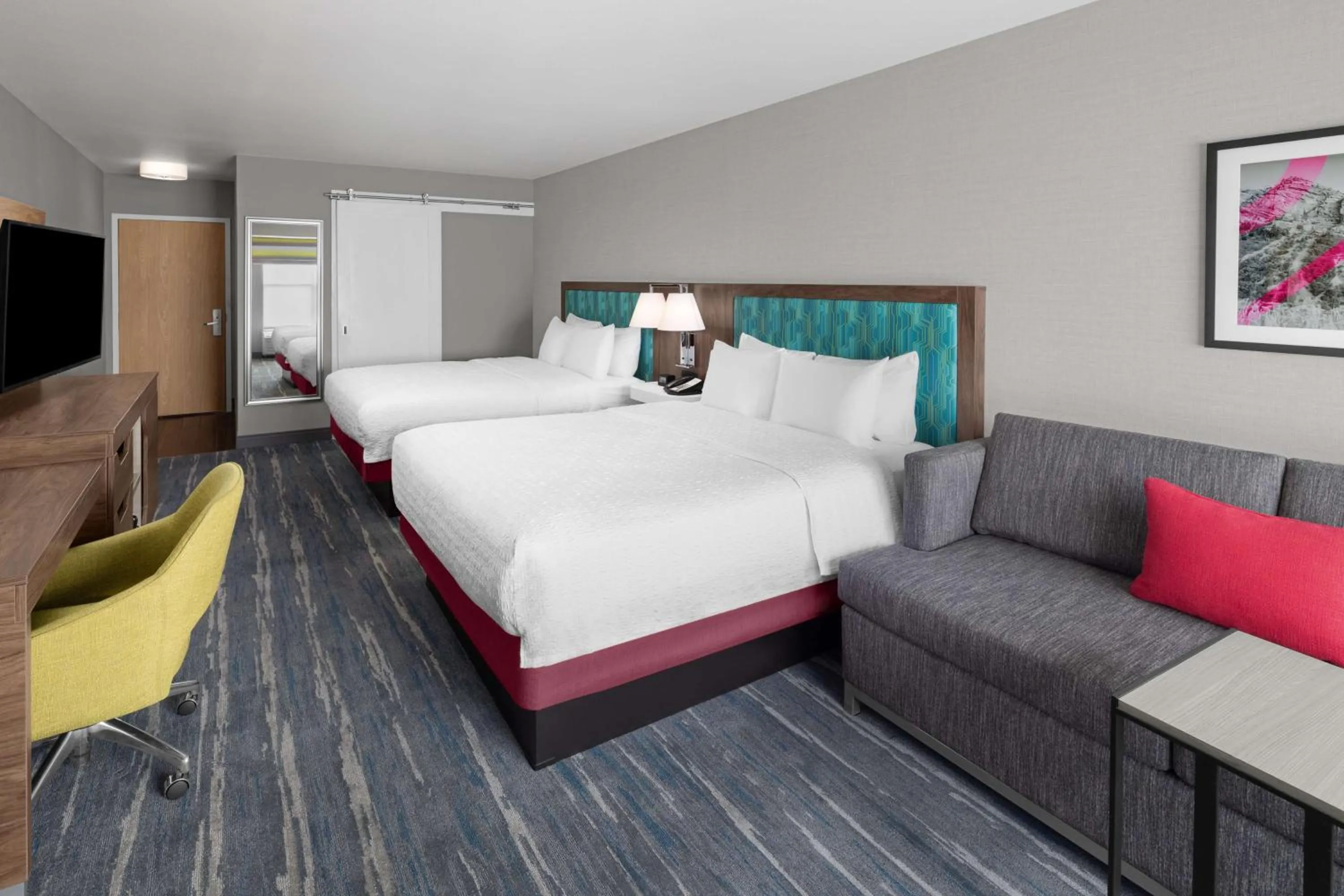 Queen Room with Two Queen Beds and Sofa Bed - Non-Smoking in Hampton Inn & Suites Orem/Provo