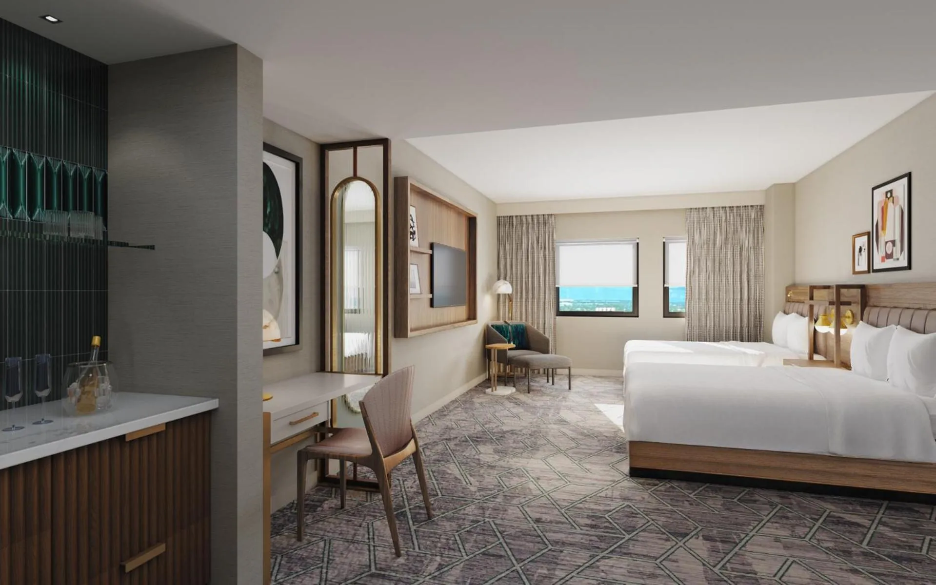 Queen Room with Two Queen Beds - Mobility Access Roll in Shower/Non-Smoking in InterContinental San Antonio Riverwalk by IHG