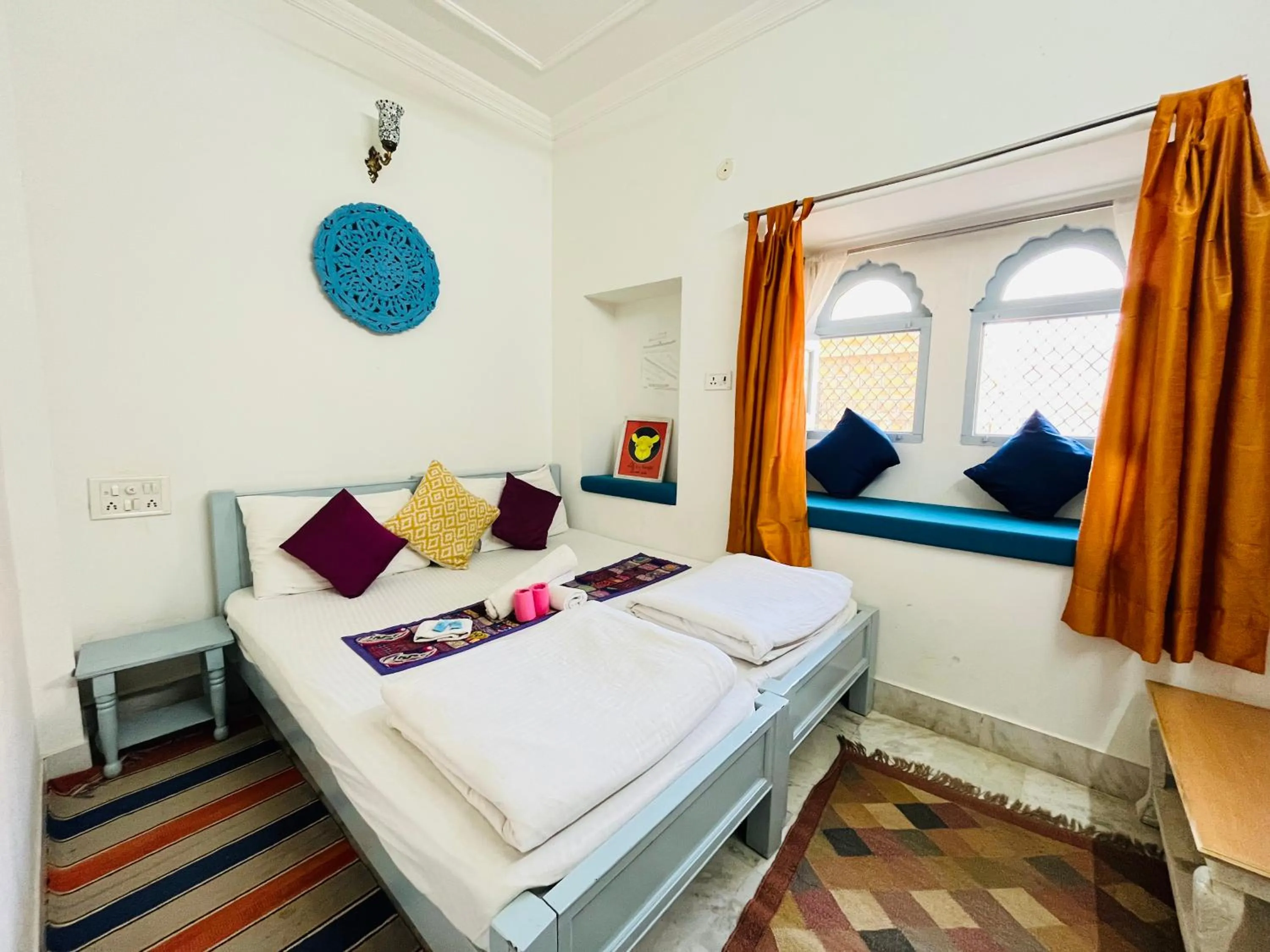 Double or Twin Room with Garden View in Jaisalmer Hostel Crowd