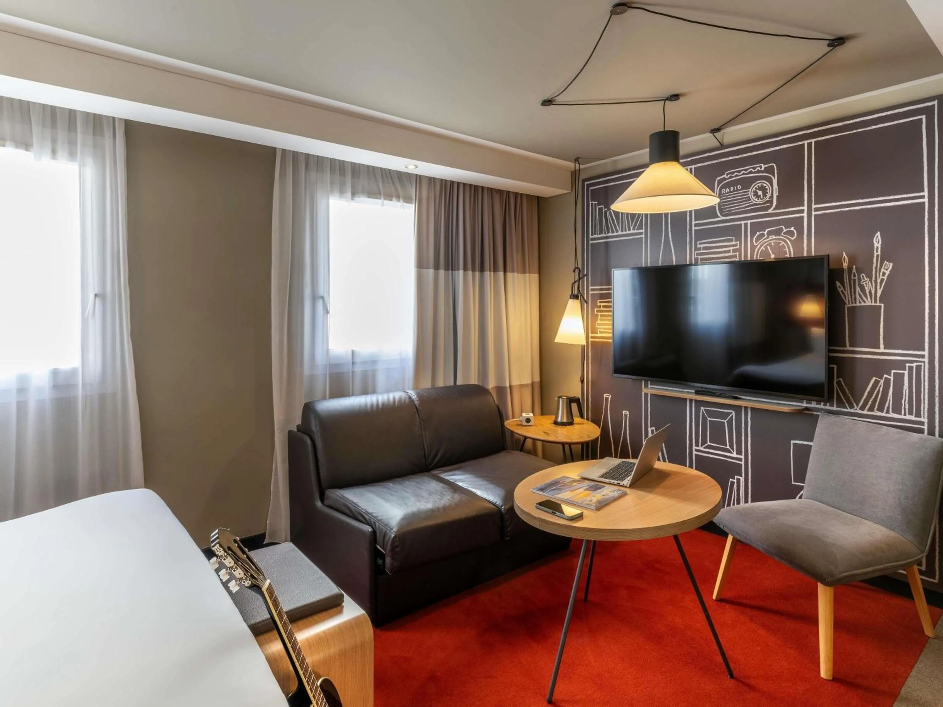 Premium Room with One Double Bed and One Single Bed  in ibis Le Havre Centre