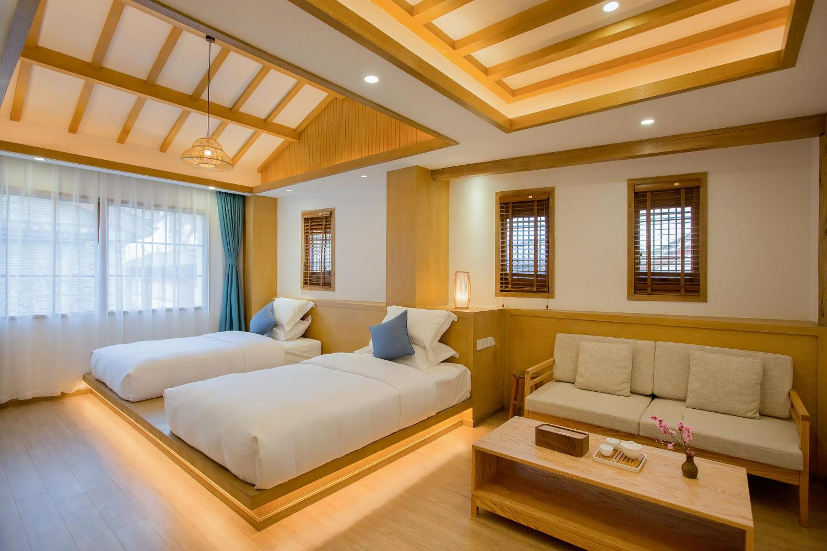  Family Room with Double Bed（Tea Tasting, Free Use of Shared Washing machine） in Jianshe Inn