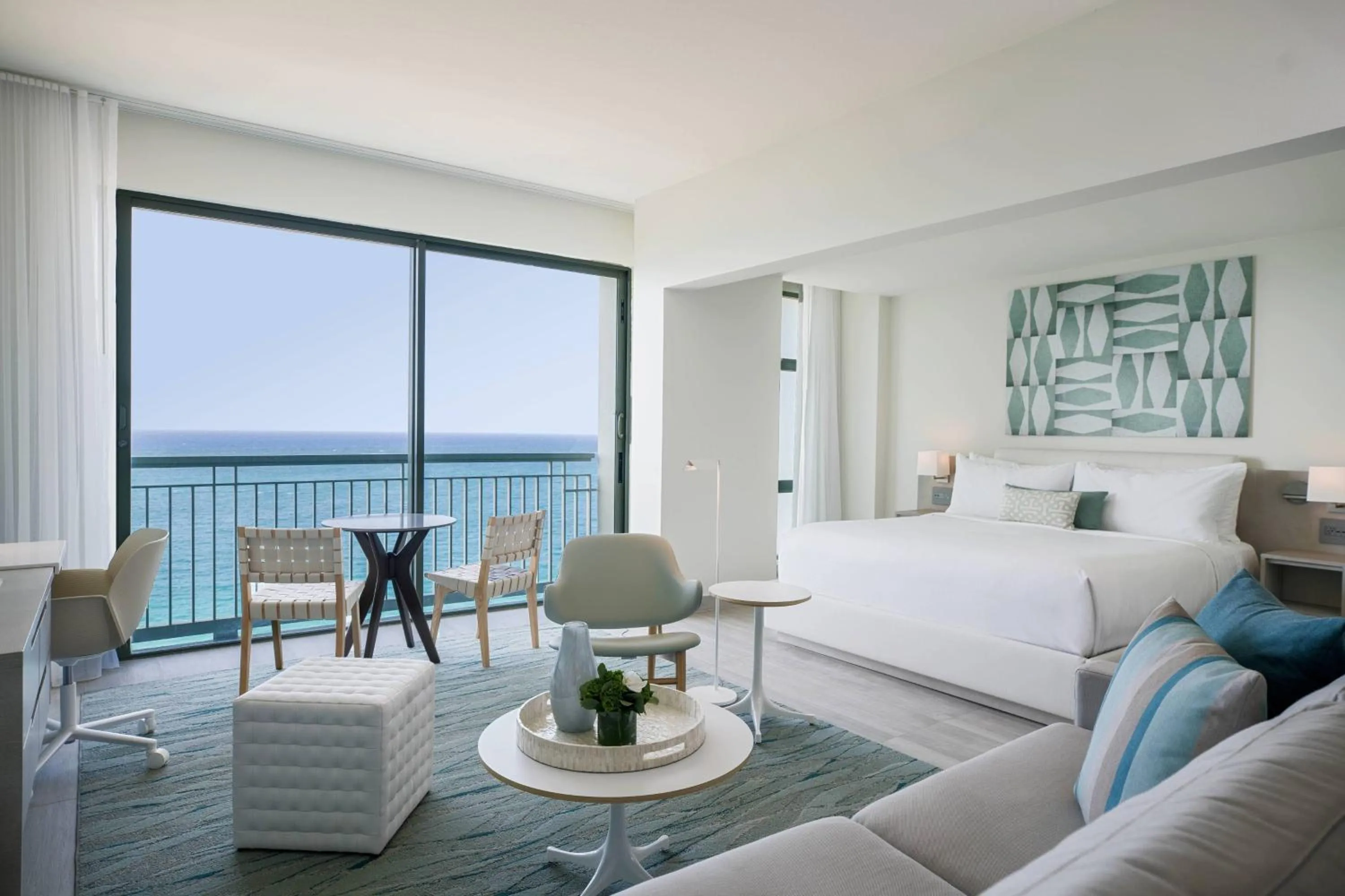 Junior King Suite with Sofa Bed, Ocean View and Juliet Balcony in La Concha Resort, Puerto Rico, Autograph Collection