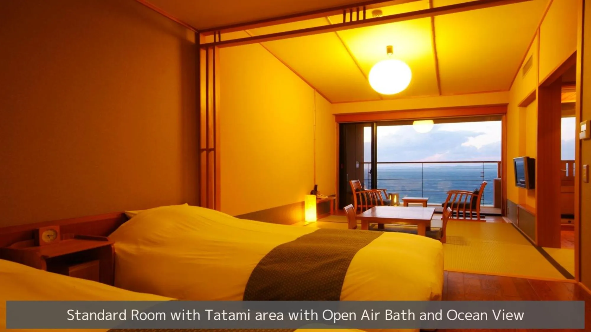 Standard Room with Tatami area with Open Air Bath and Ocean View in Hamachidorinoyu Kaisyu