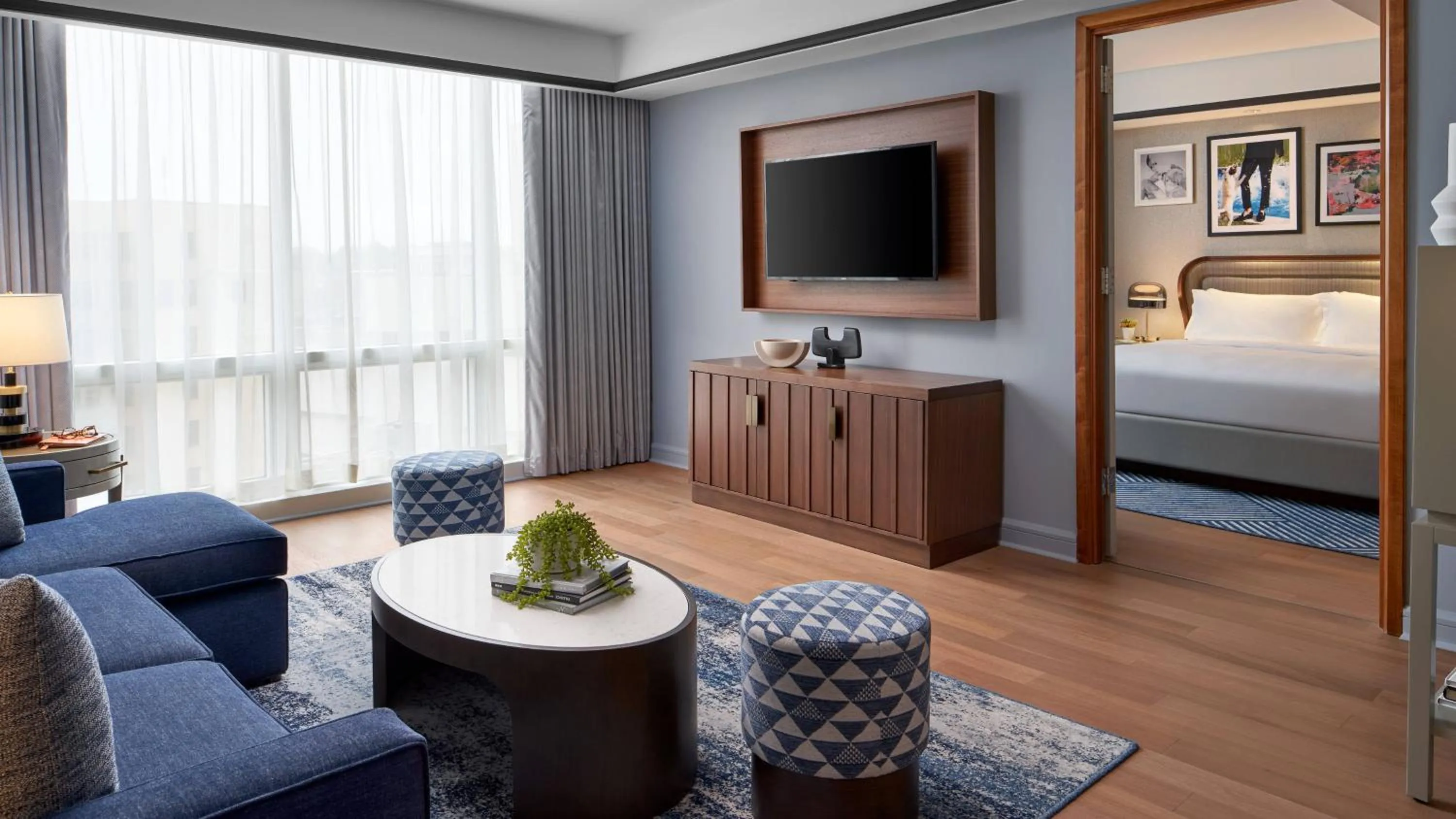 One Bedroom Executive suite with king bed and sofa bed in The Opus Westchester, Autograph Collection