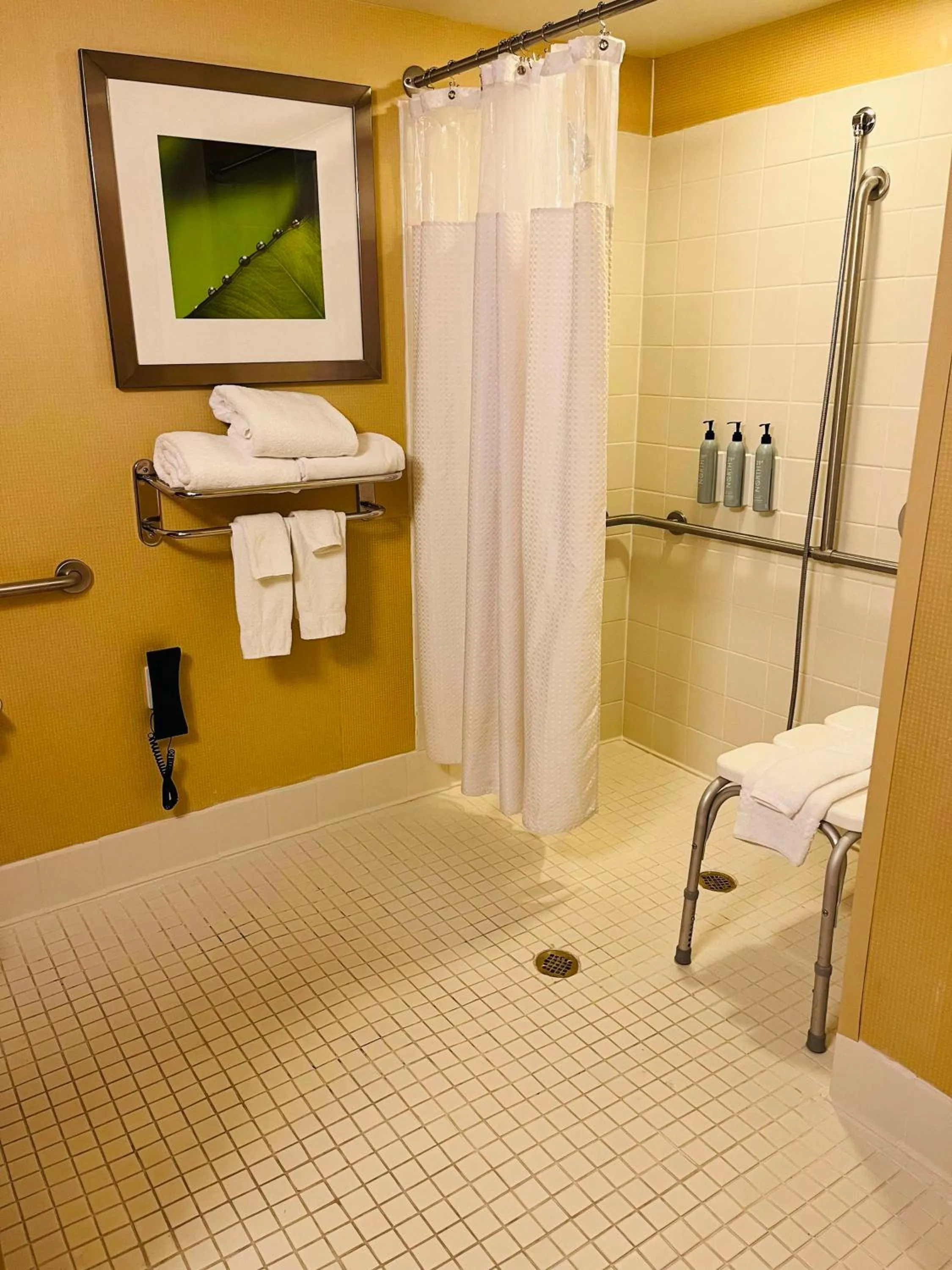 Accessible Deluxe 2 Queen Beds Roll in Shower in Courtyard by Marriott Junction City