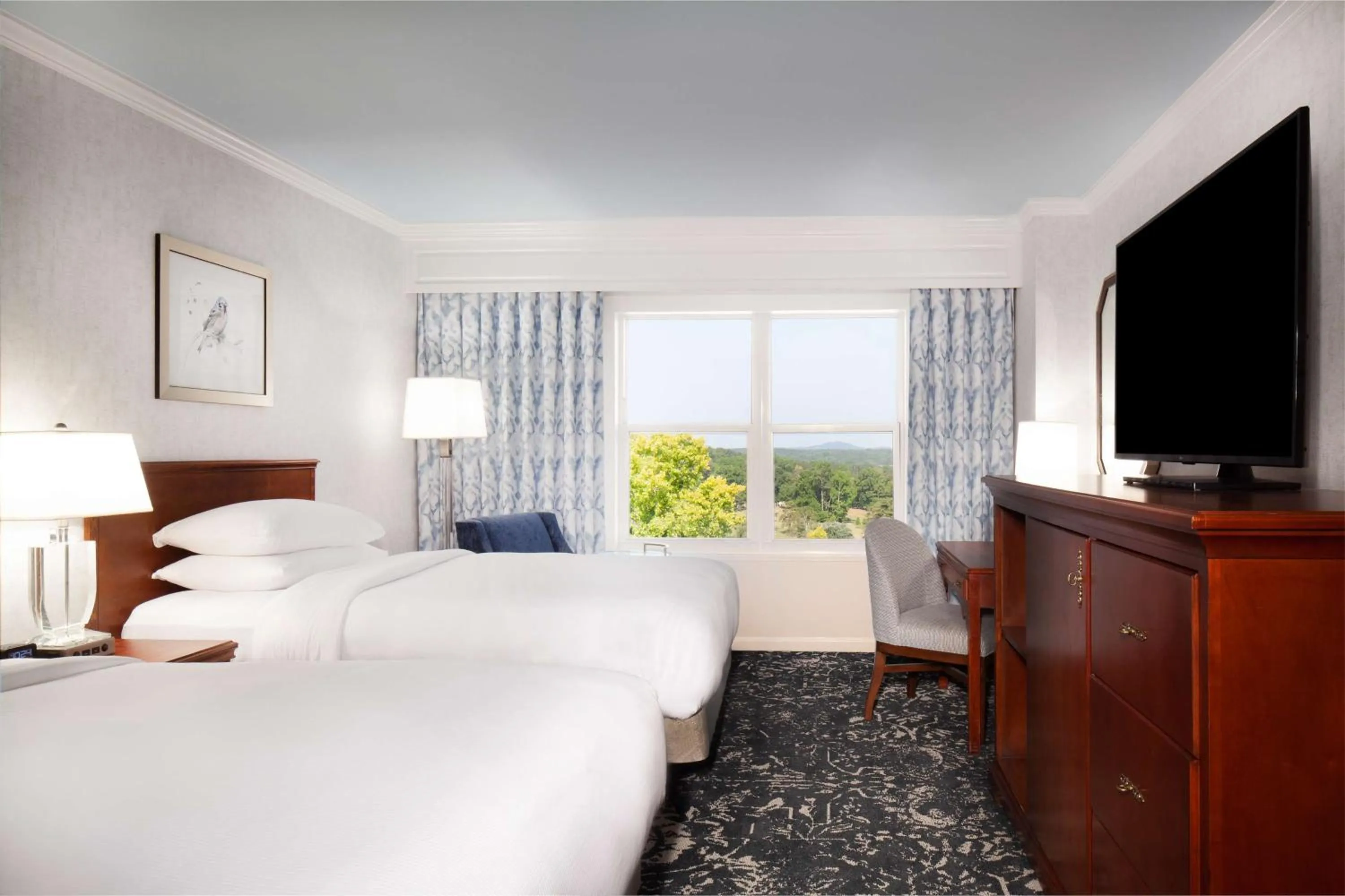 Room with Two Double Beds - High Floor Pure Wellness with Golf View in Hilton Atlanta/Marietta Hotel & Conference Center