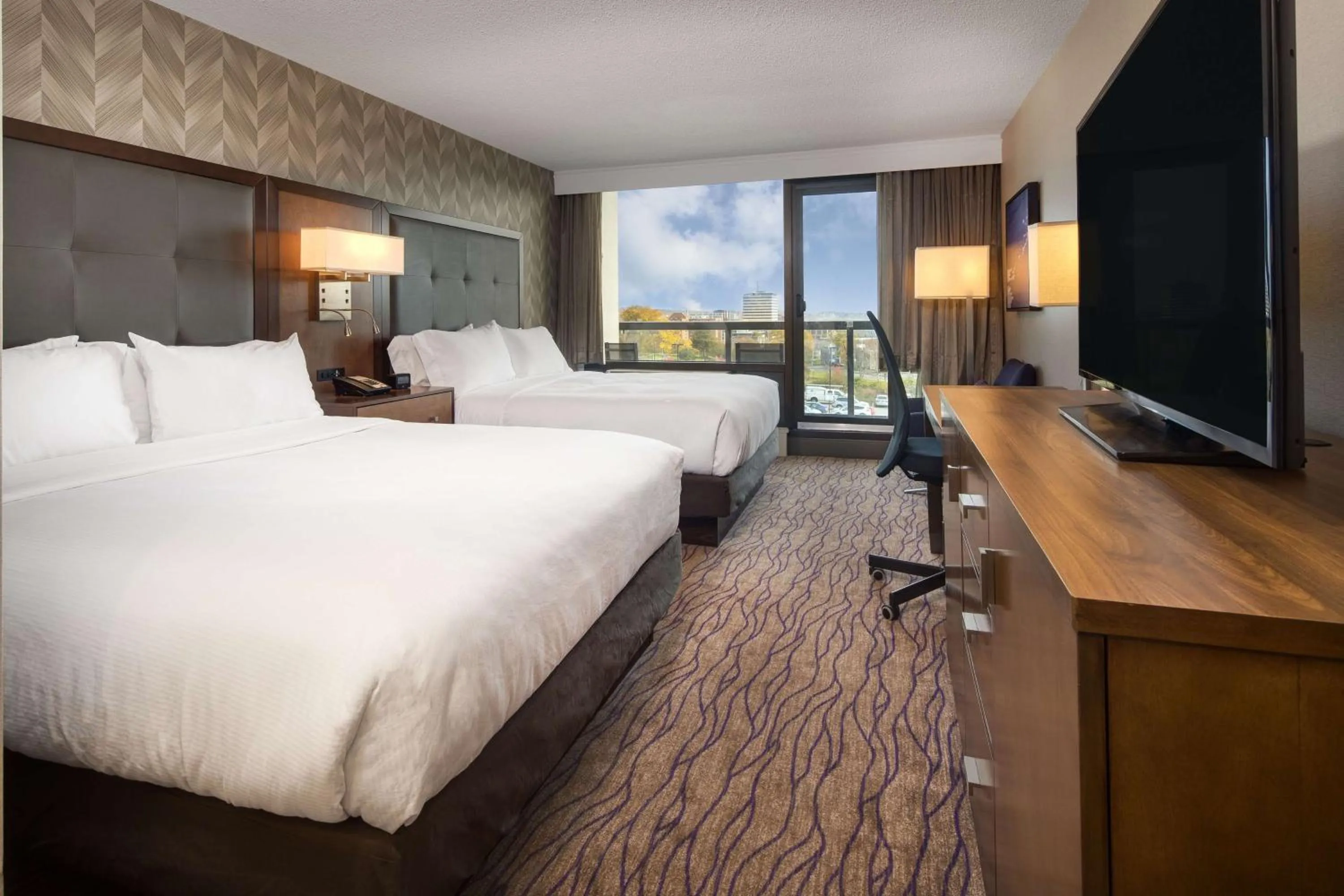 Queen Room with Two Queen Beds and Balcony in DoubleTree By Hilton Halifax Dartmouth