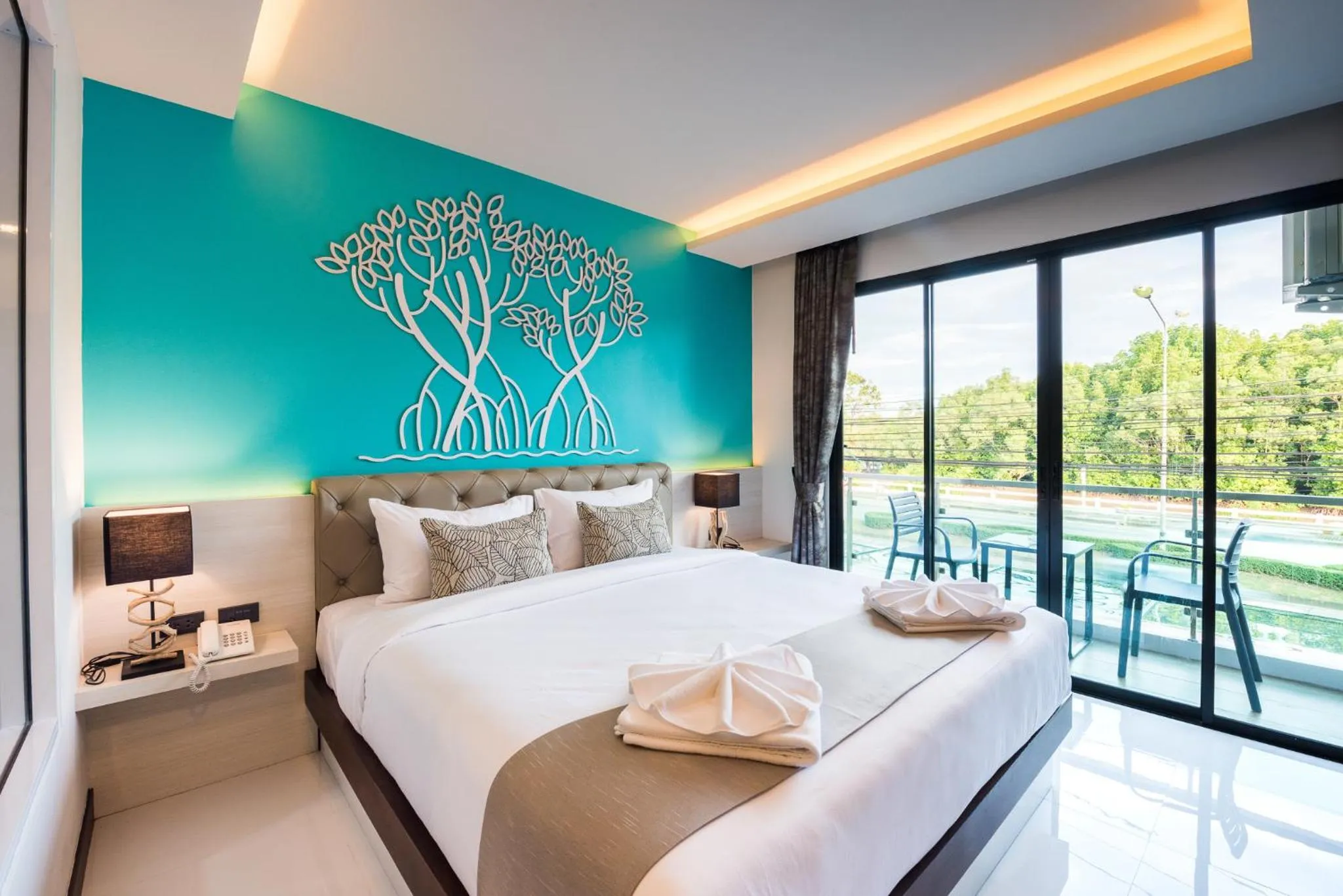 Deluxe King Room with Balcony in River Front Krabi Hotel