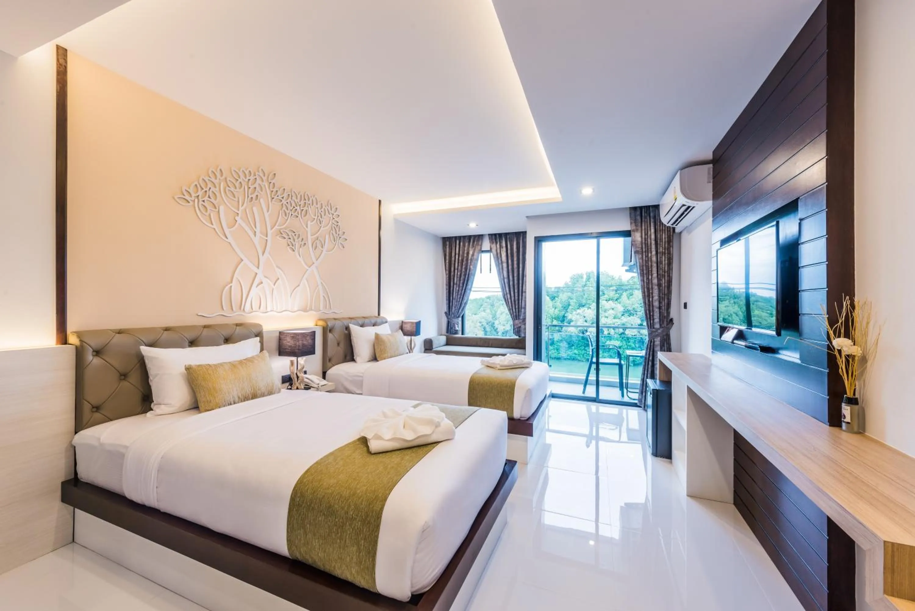 Deluxe Twin Room with Pool View in River Front Krabi Hotel