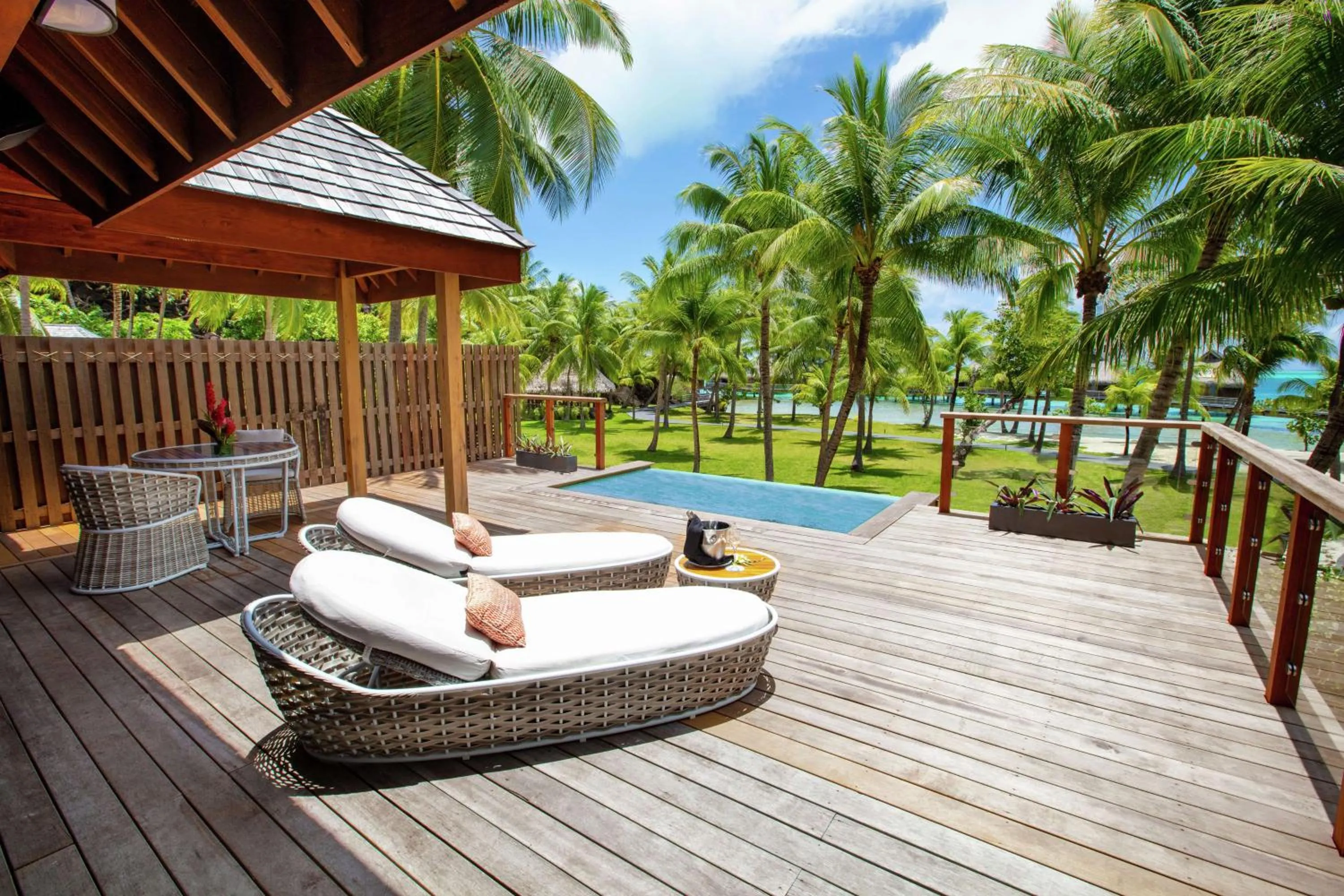 Villa with Pool and Tropical Beach View in Conrad Bora Bora Nui