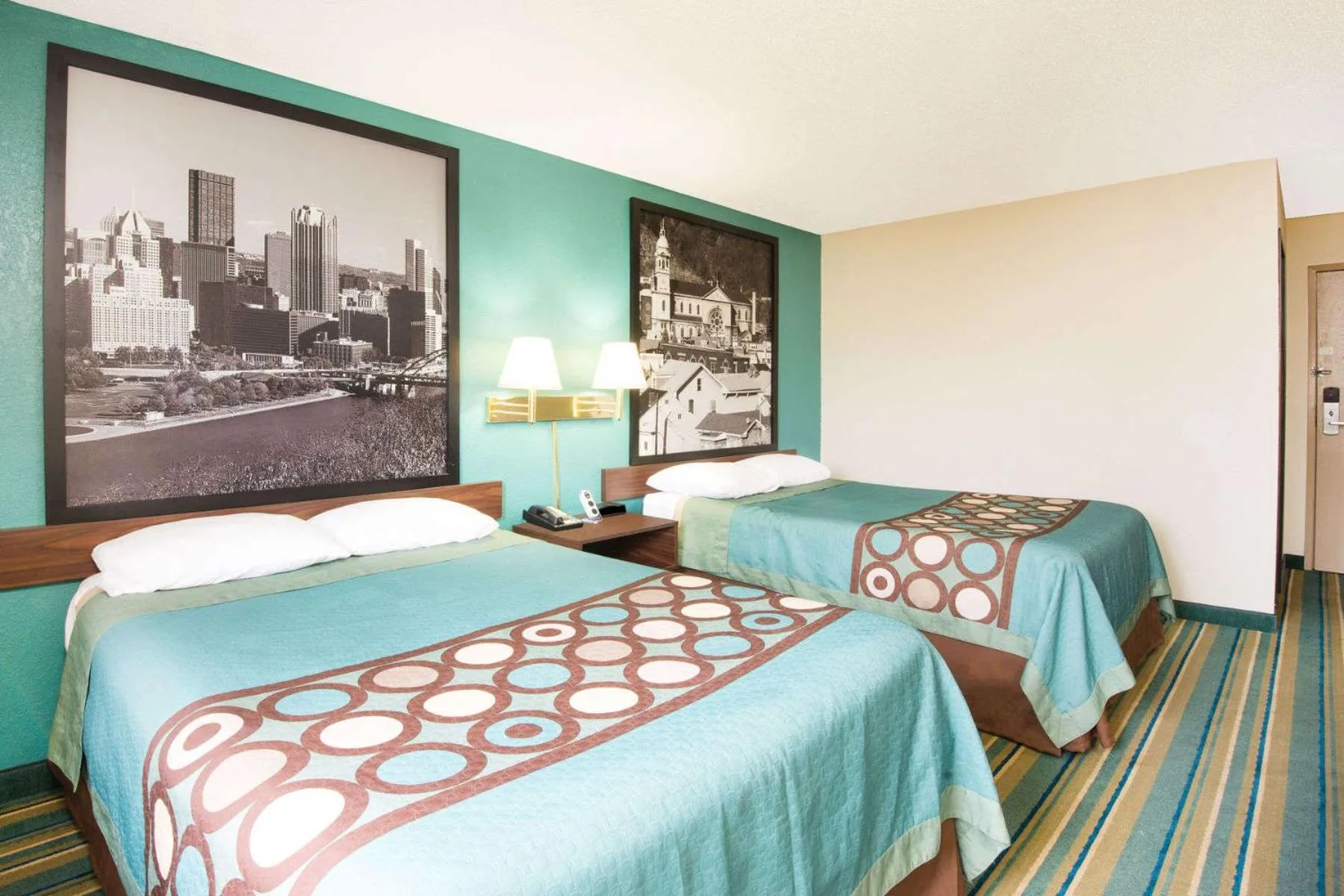 Deluxe Double Room with Two Double Beds - Non-Smoking in Super 8 by Wyndham Pittsburgh PA Airport-University Area