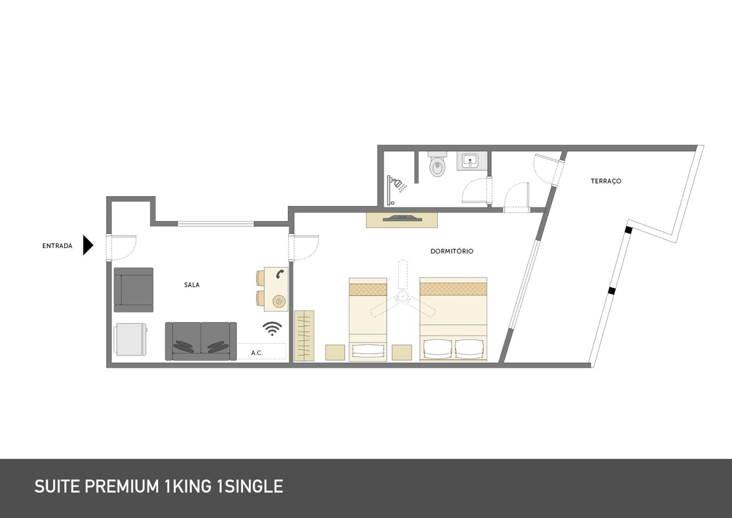 Suite Premium 1 King 1 Single in Hotel Rojas All Suite