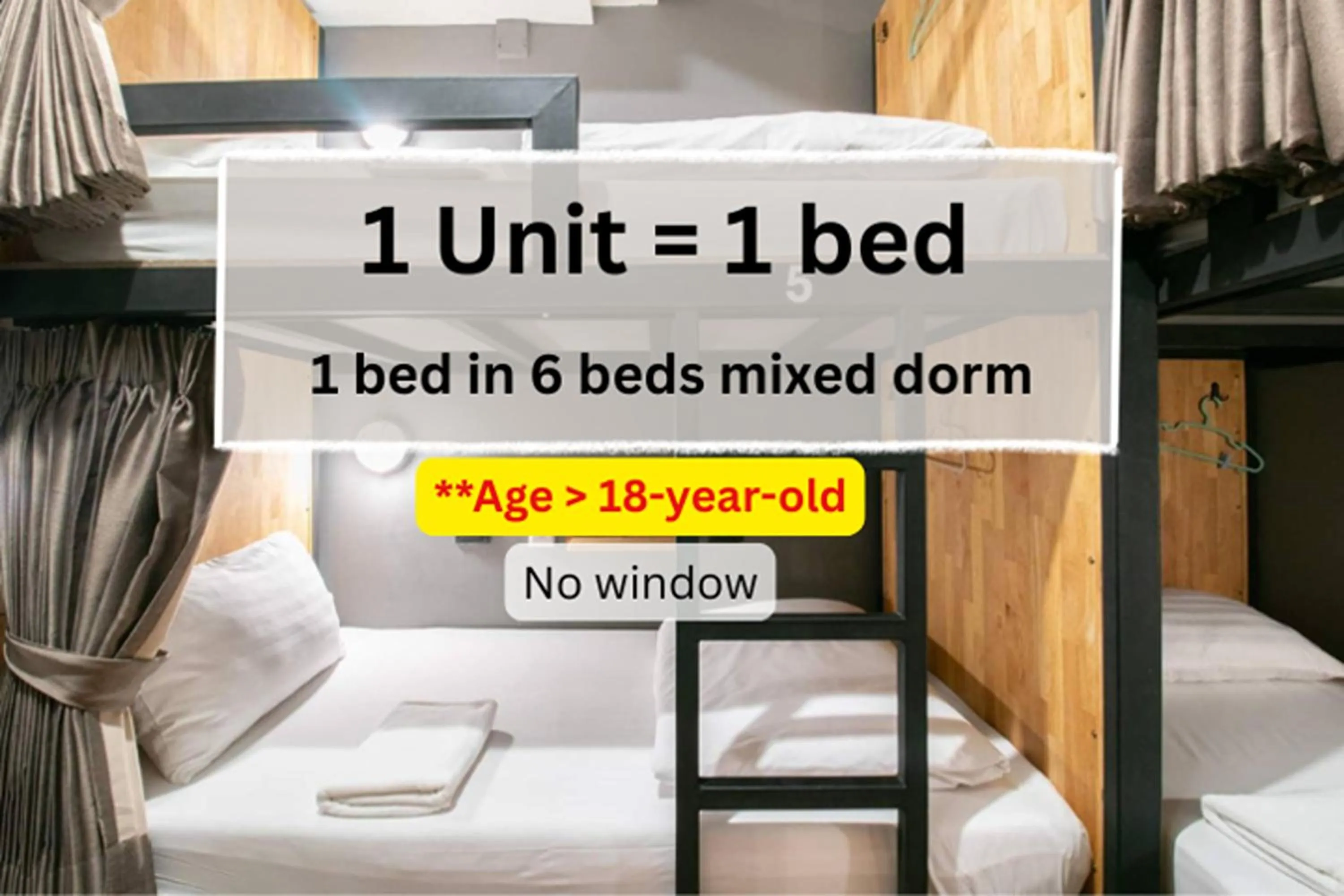 Bed in 6-Bed Mixed Dormitory Room in Timber Hostel