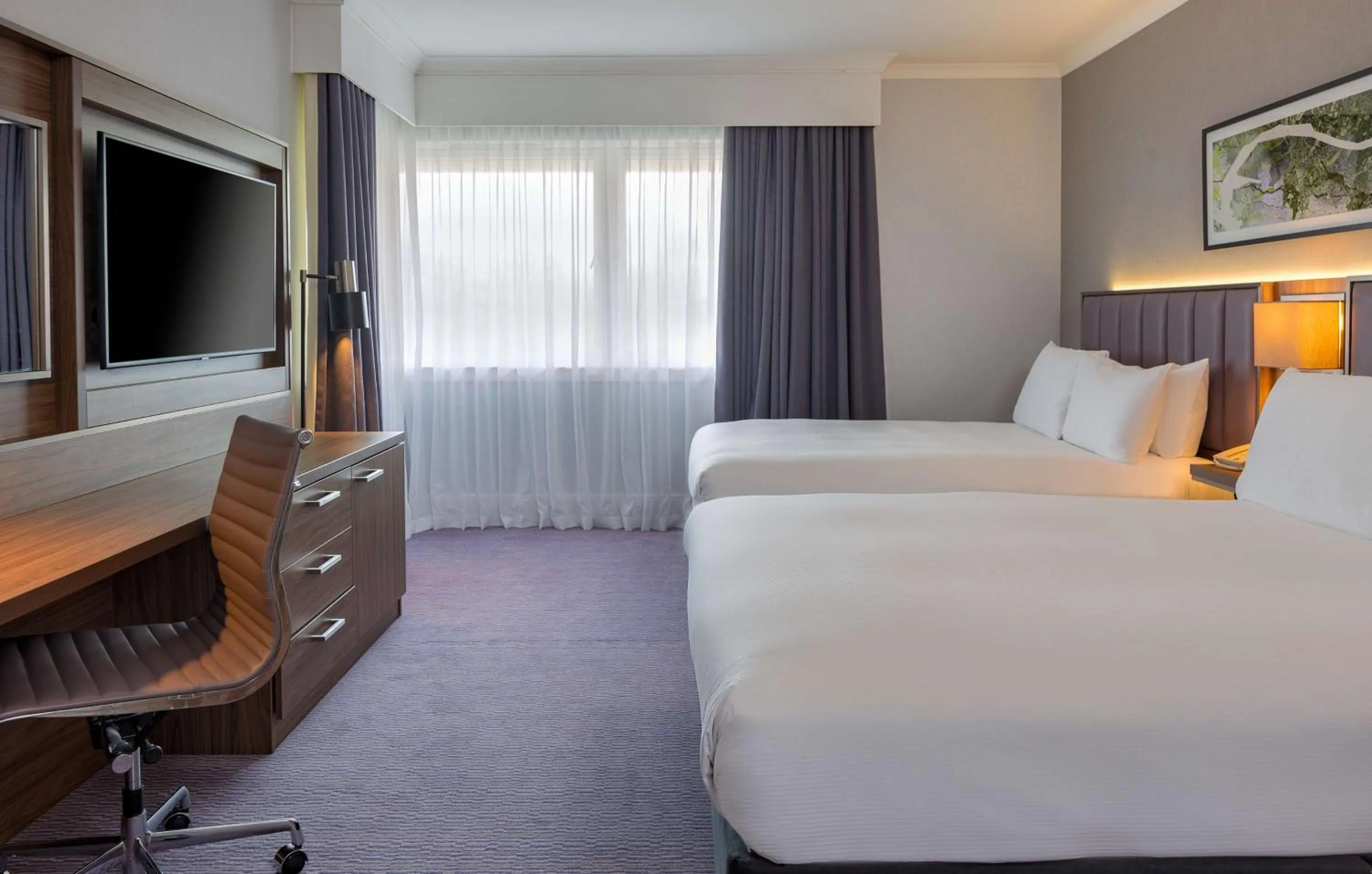 Standard Room with Two Queen Beds and Sofa Bed in DoubleTree by Hilton Edinburgh Airport